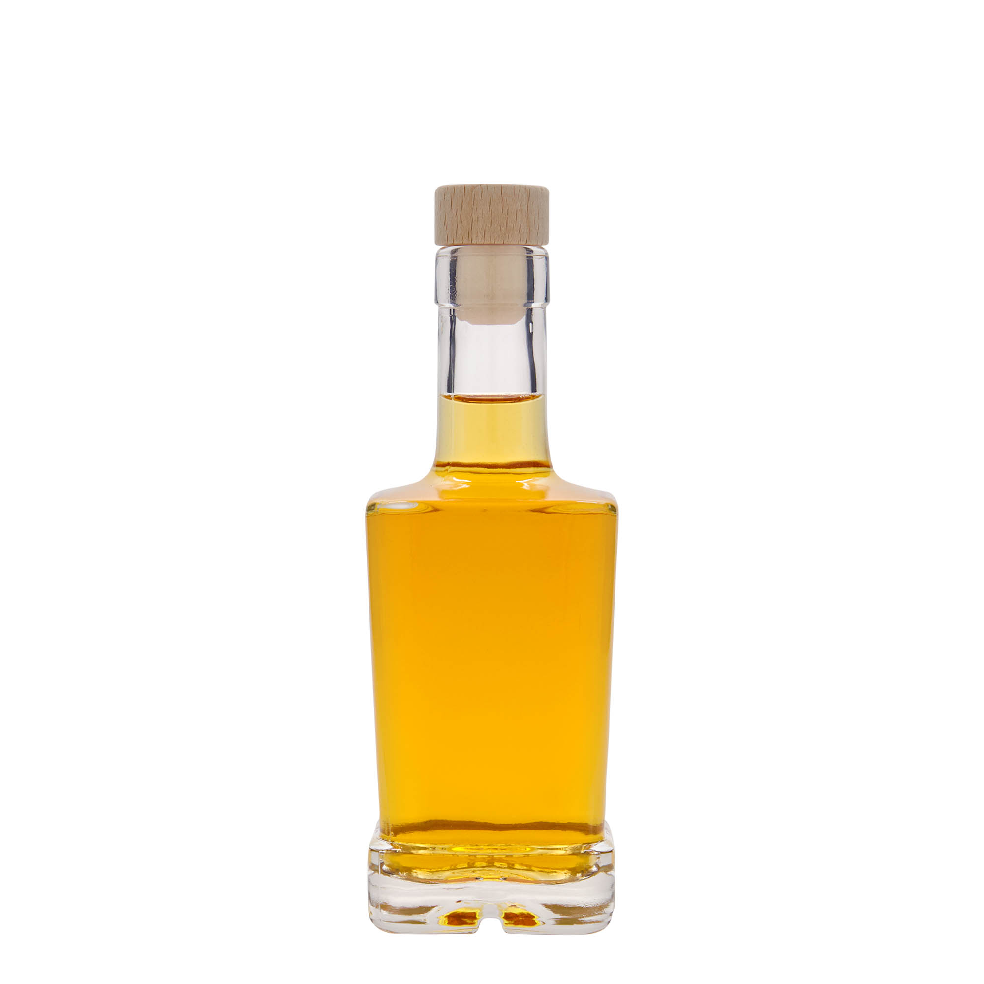 250 ml glass bottle ‘Rene’, square, opening: cork
