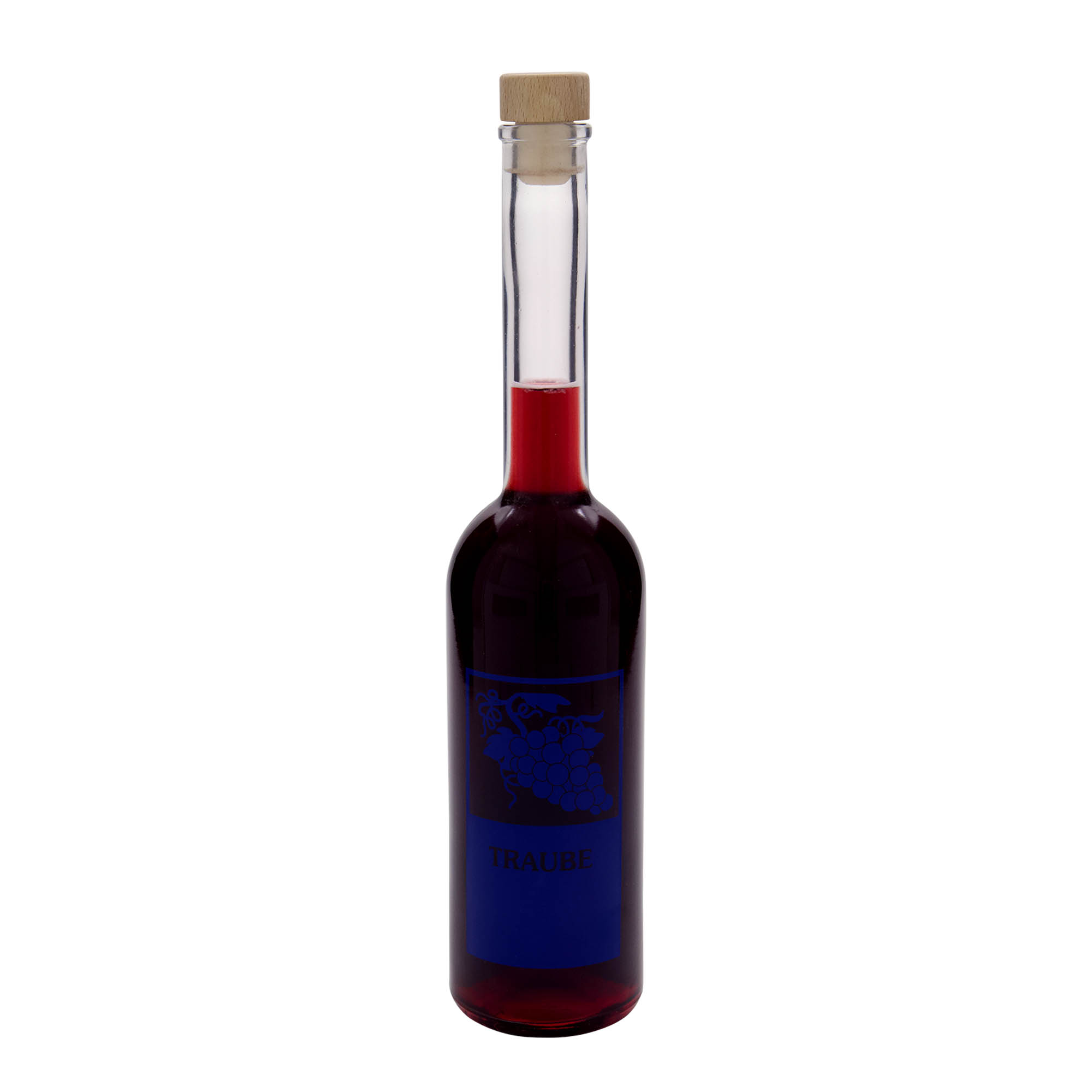 500 ml glass bottle 'Opera', print: grape, closure: cork