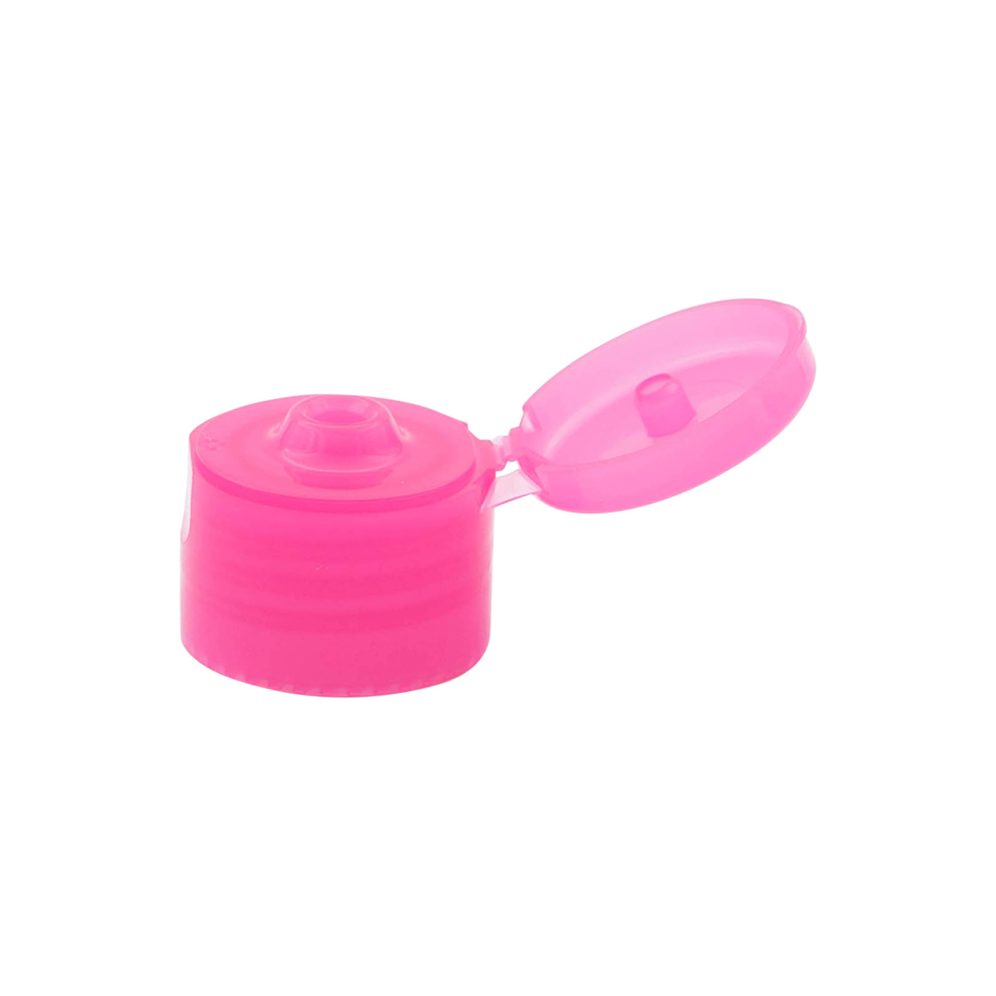 Screw cap with hinge, PP plastic, pink, for opening: 24/410 Screw cap with hinge, PP plastic, pink, for opening: 24/410