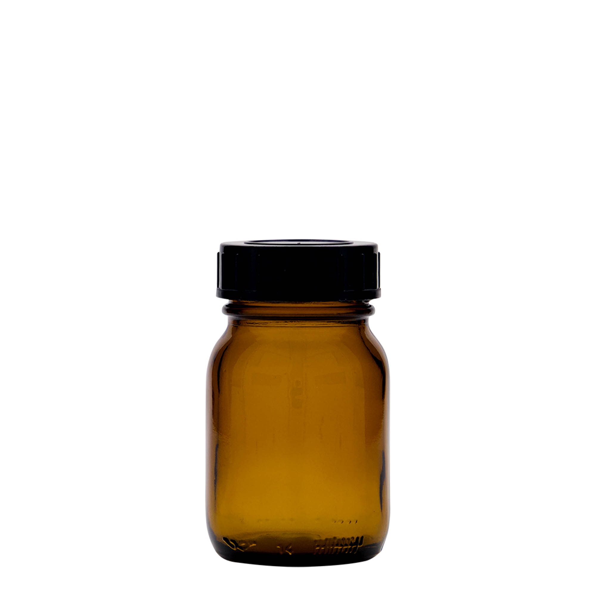 75 ml wide-neck glass, brown, opening: DIN 40