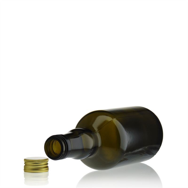 500 ml glass bottle ‘Olona’, antique green, opening: PP 31.5