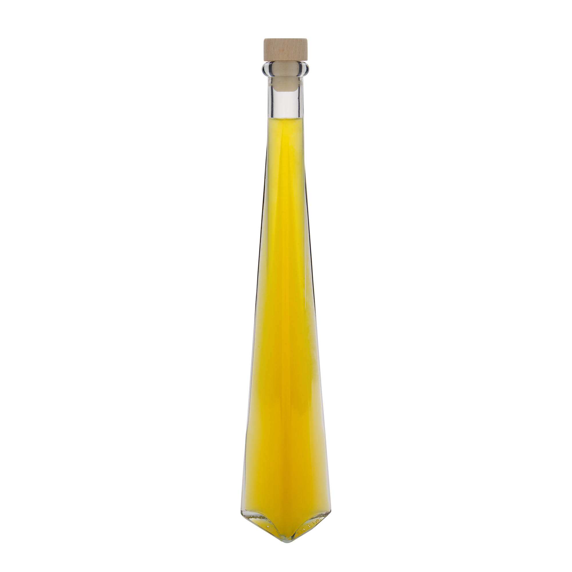 200 ml glass bottle 'Dama Triangolore', triangular, closure: cork