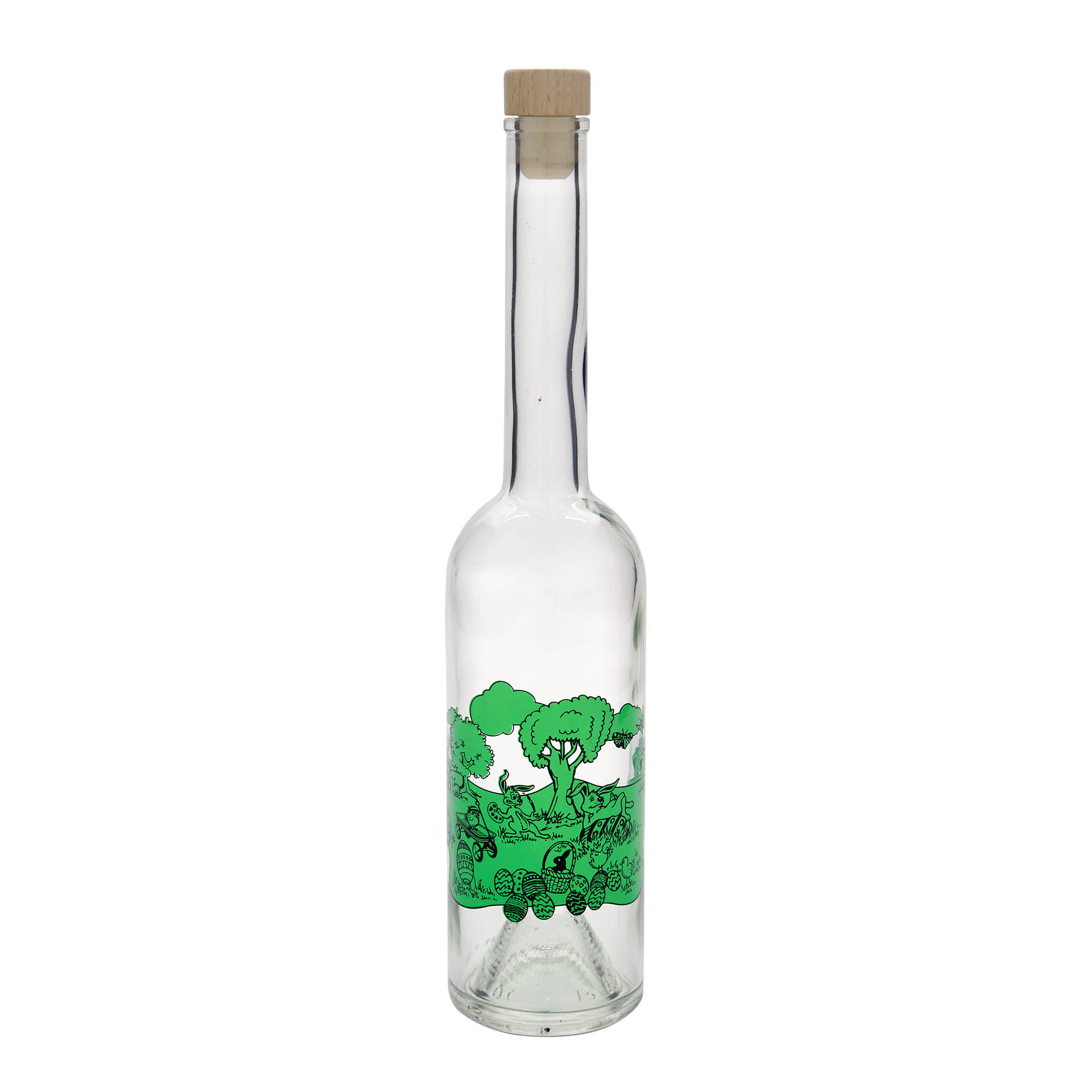500 ml glass bottle 'Opera', design: Happy Easter, opening: cork