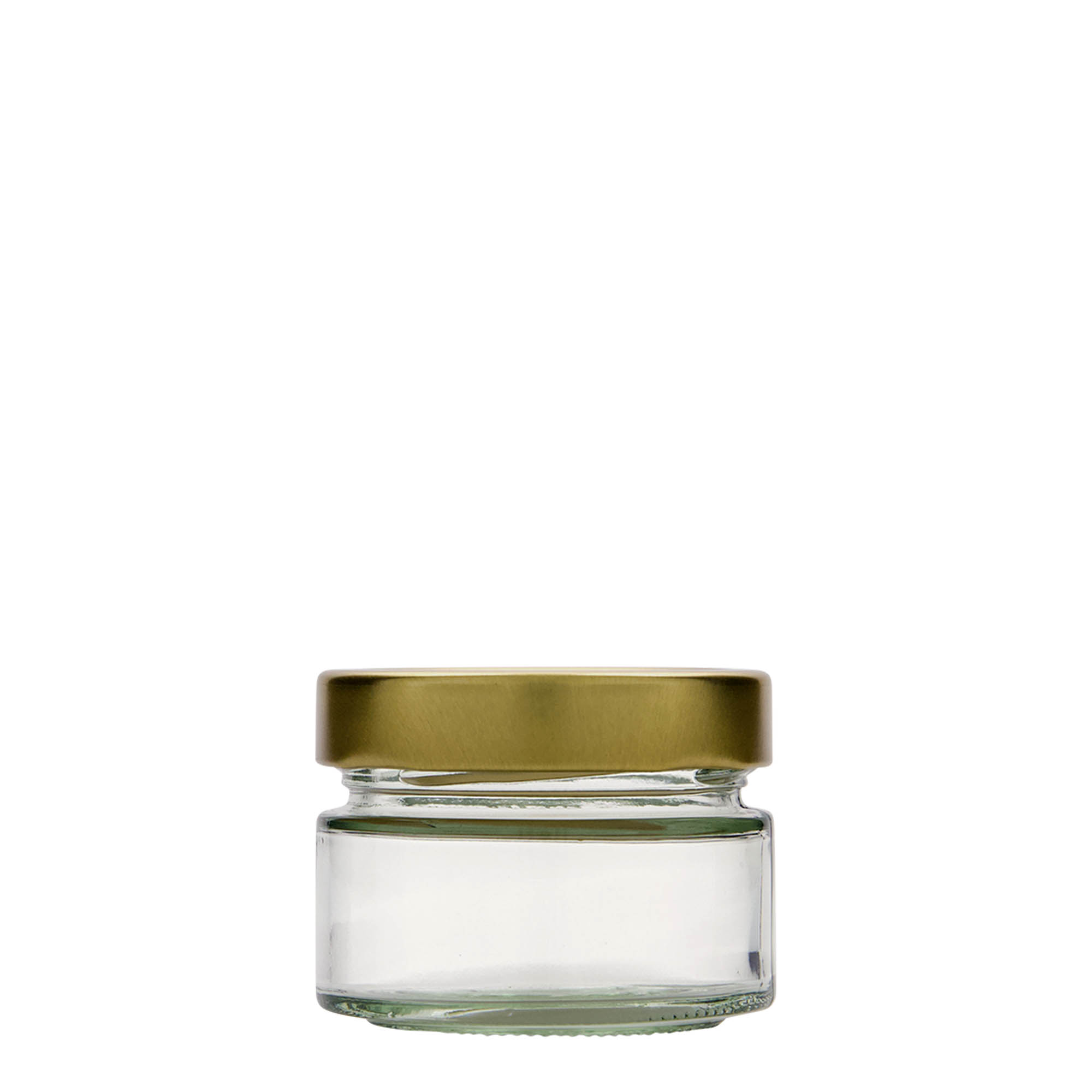 130 ml round glass ‘Aurora’, opening: Deep-Twist-off (DTO 66)