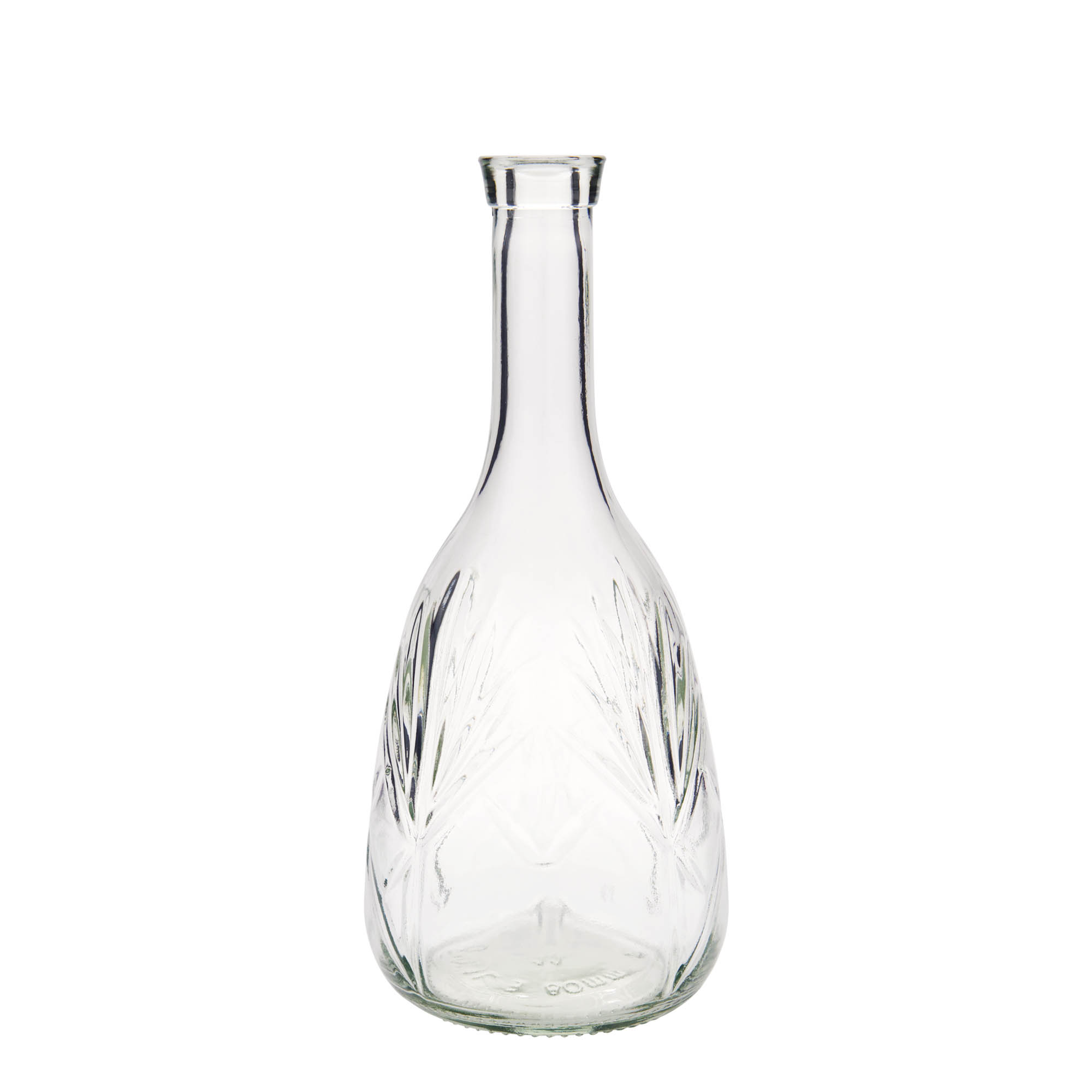 1,000 ml glass bottle 'Reliefa', opening: cork
