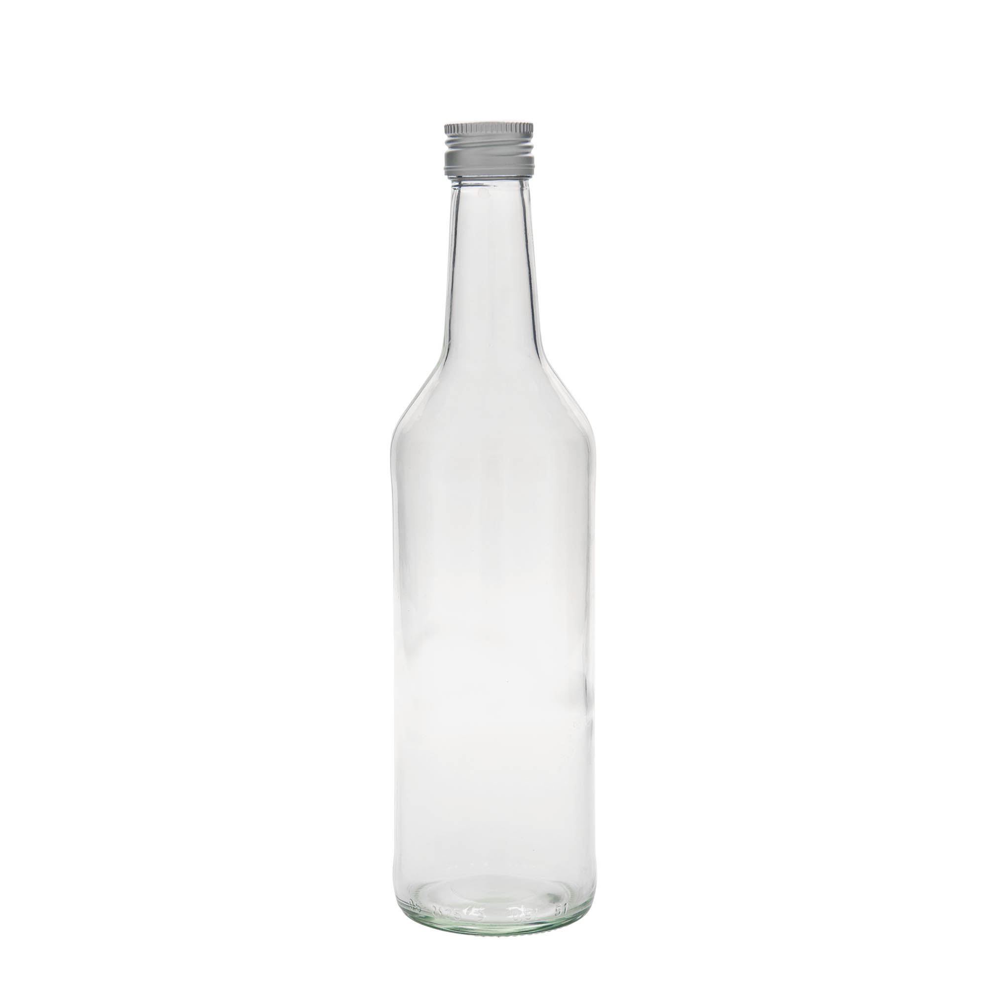 500 ml glass bottle, straight neck, opening: PP 28