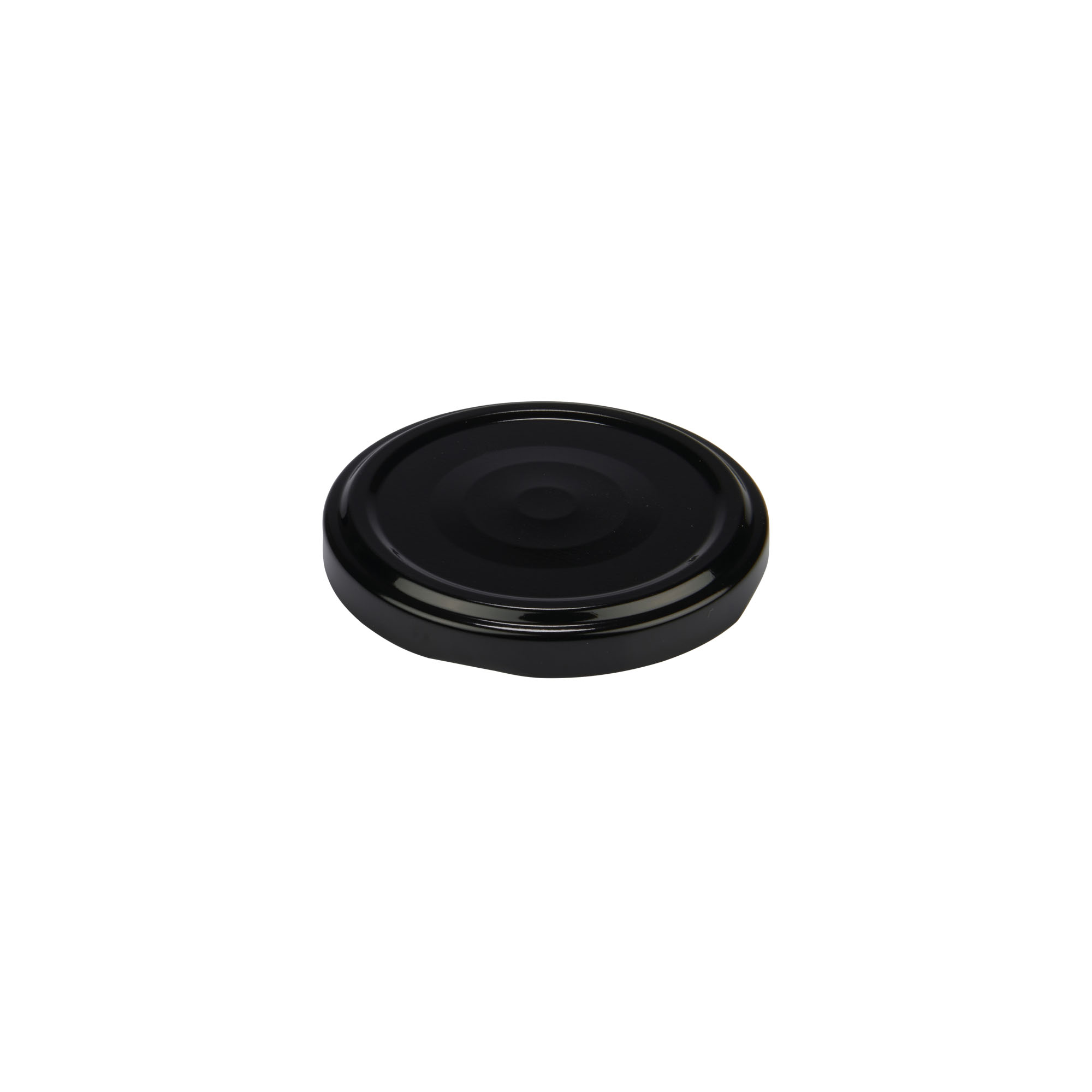 Twist off lid, tinplate, black, for opening: TO 63 Twist off lid, tinplate, black, for opening: TO 63