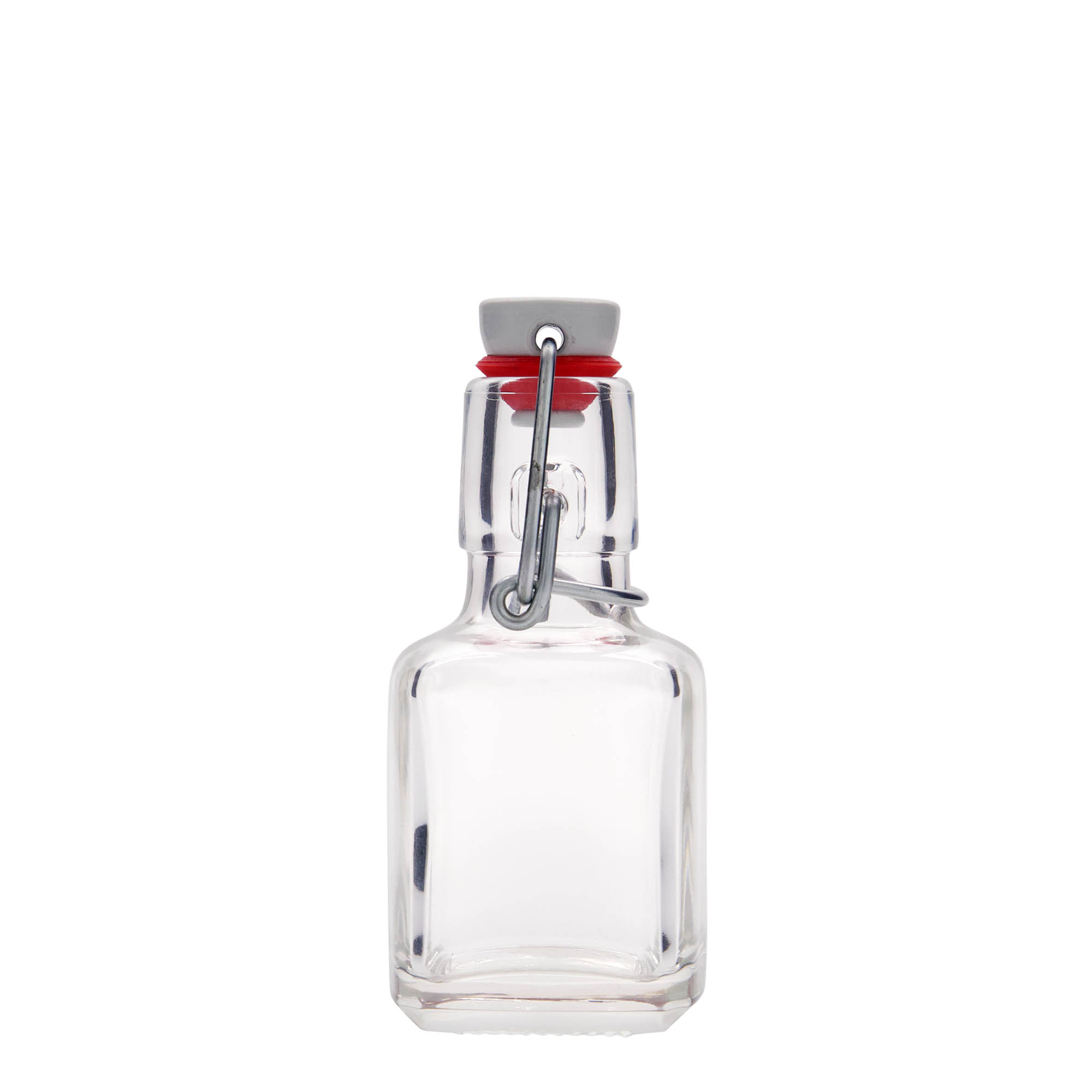 100 ml glass bottle 'Kubica', square, opening: swing top closure