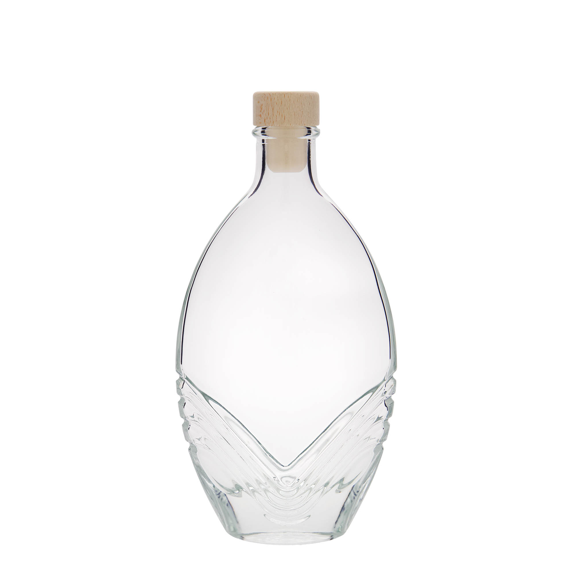 200 ml glass bottle 'Florence', oval, opening: cork