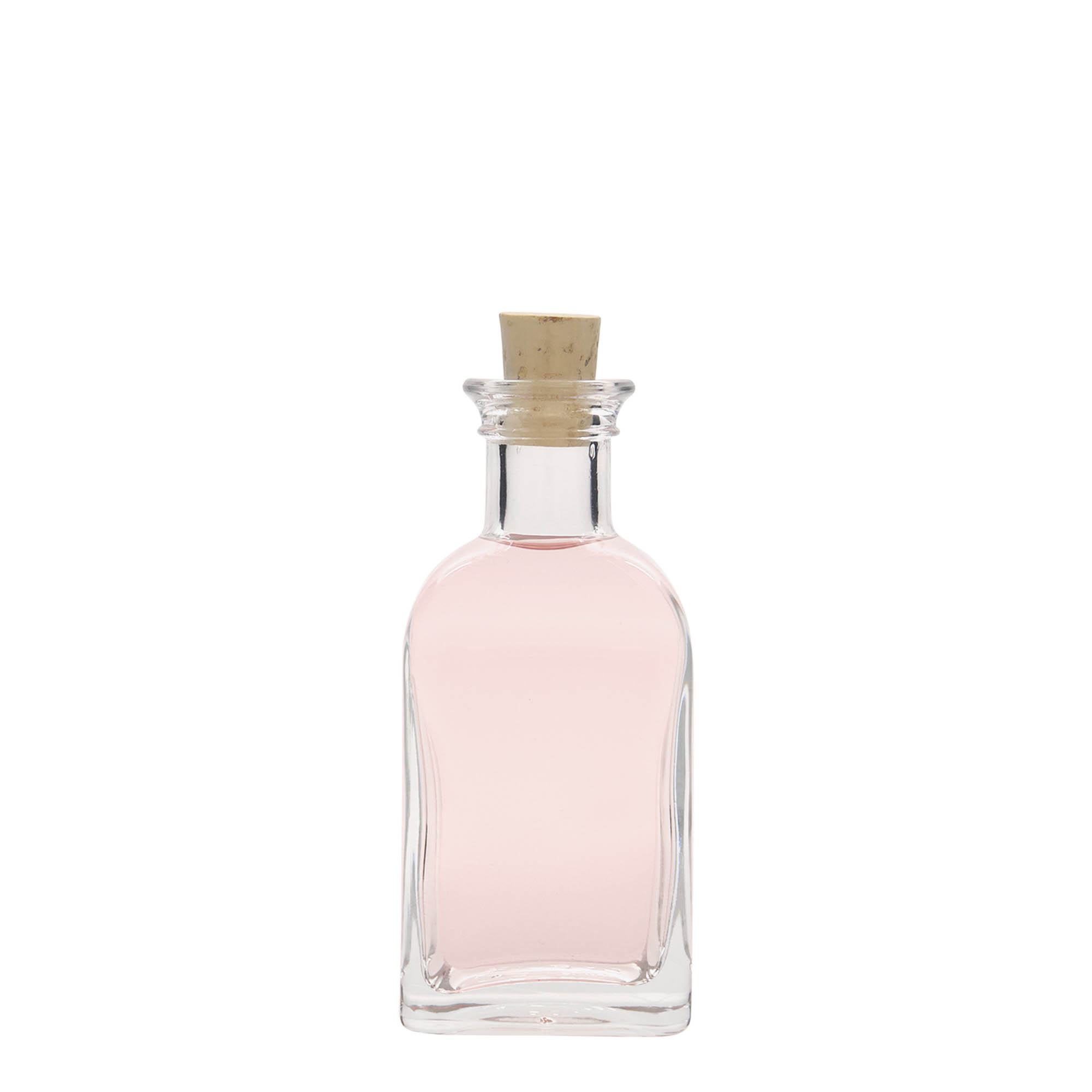100 ml glass bottle Apothecary Carré, square, opening: cork 100 ml glass bottle Apothecary Carré, square, opening: cork