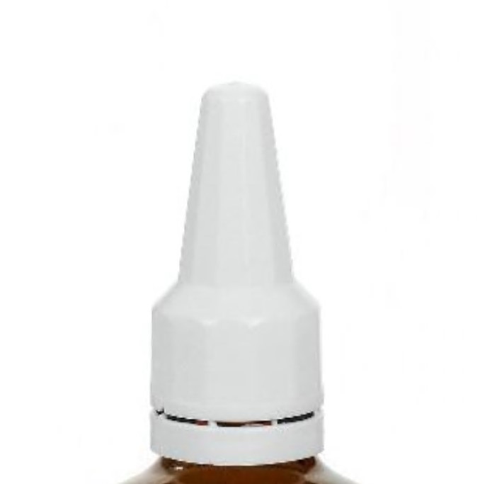 Screw cap with applicator, PE plastic, white, for opening: DIN 18 Screw cap with applicator, PE plastic, white, for opening: DIN 18