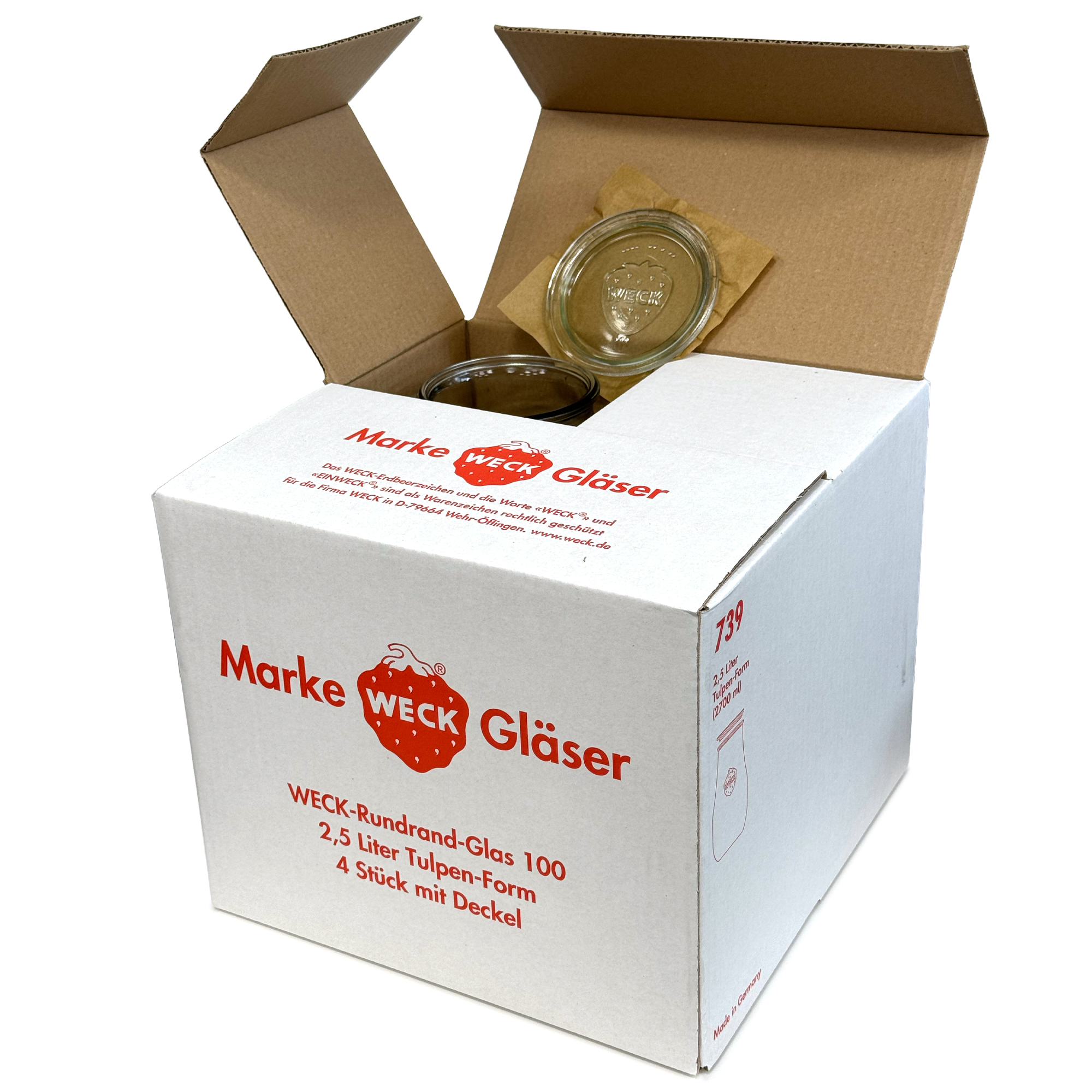 4x 2700 ml WECK tulip jar with glass lid RR 100