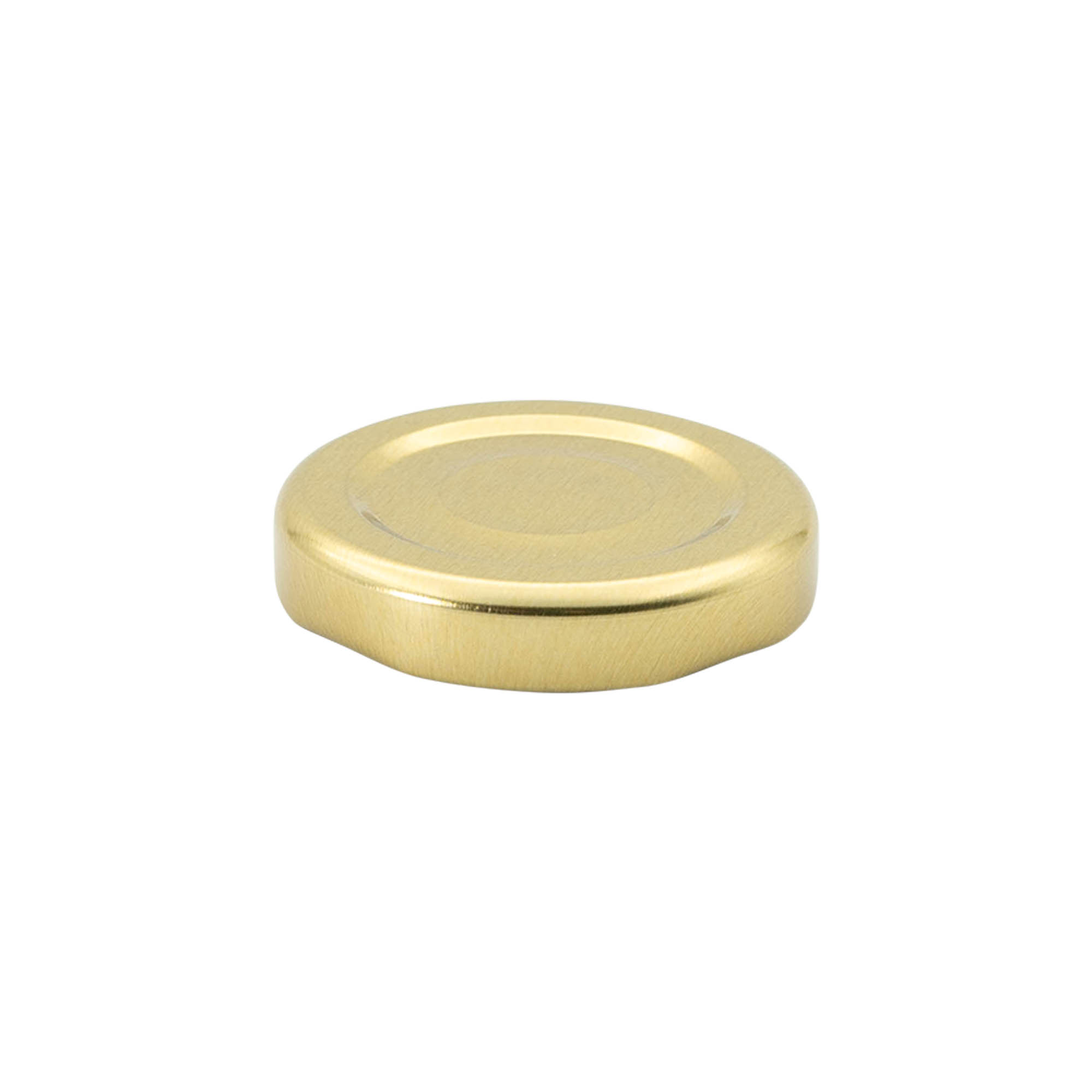 Twist off lid, tinplate, sterilisable, gold, for opening: TO 43 Twist off lid, tinplate, sterilisable, gold, for opening: TO 43