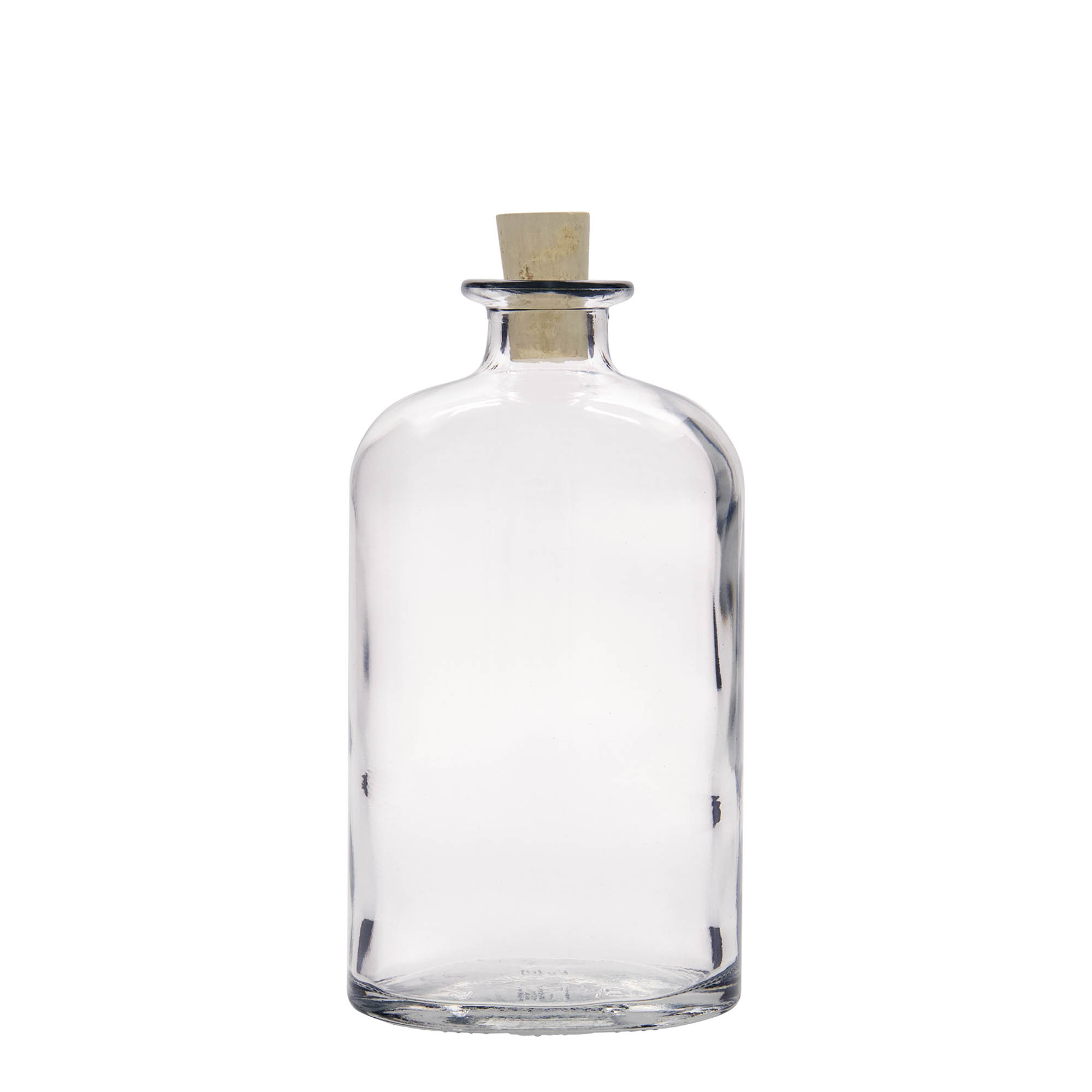 500 ml glass bottle 'Dundee', oval, opening: cork