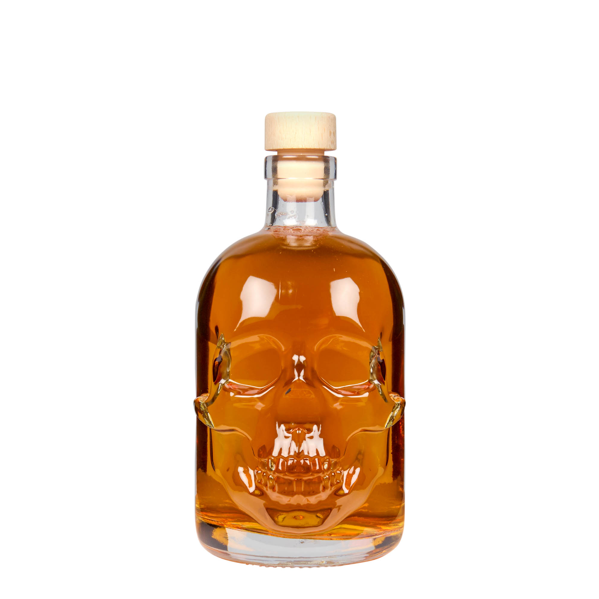 500 ml glass bottle 'Skull', closure: cork