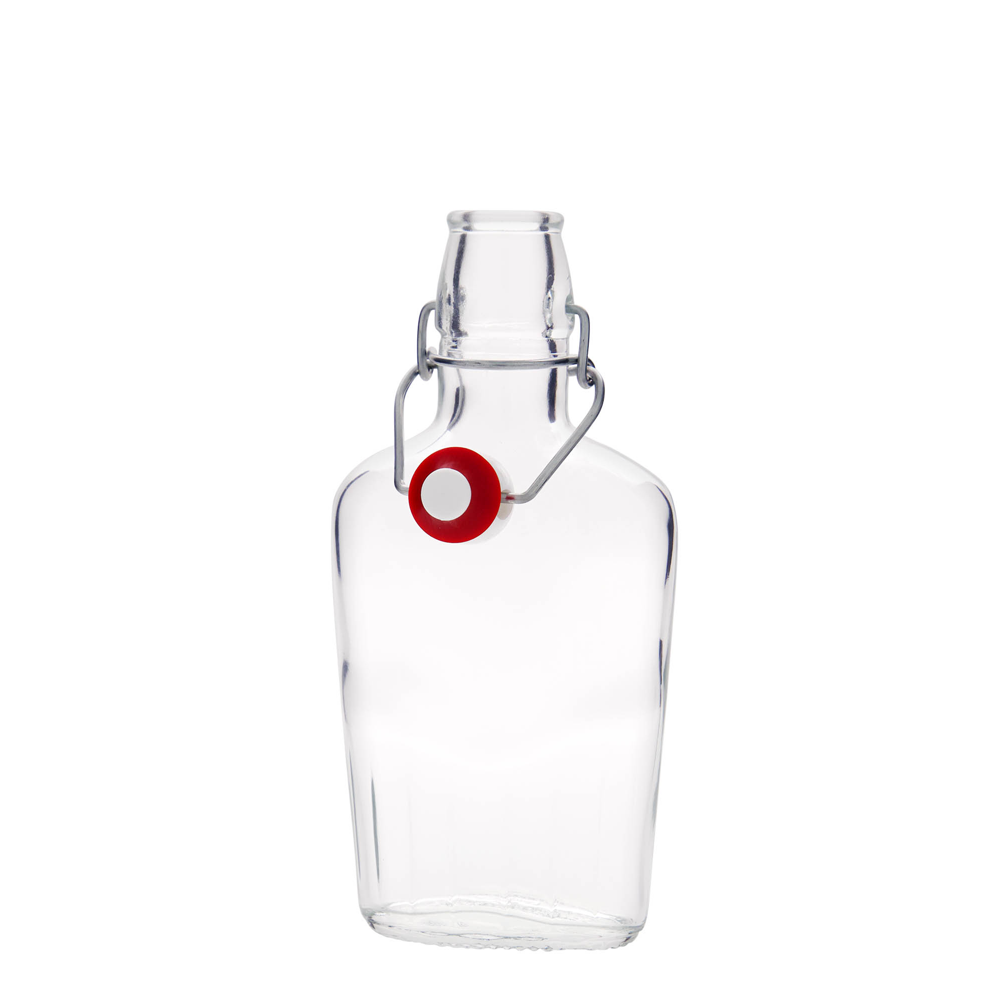250 ml glass bottle 'Fiaschetta', oval, mouth: swing top closure