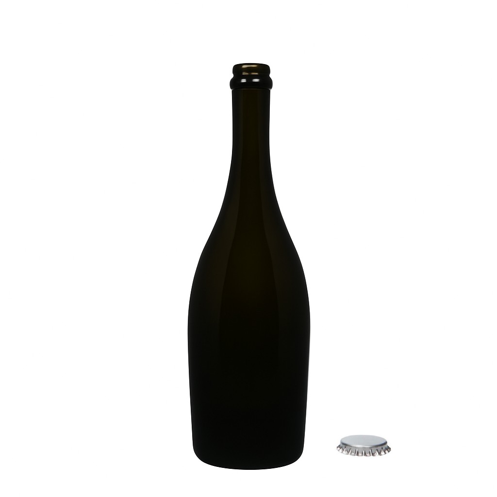 750 ml sparkling wine bottle 'Carmen', glass, antique green, opening: crown cap 750 ml sparkling wine bottle 'Carmen', glass, antique green, opening: crown cap