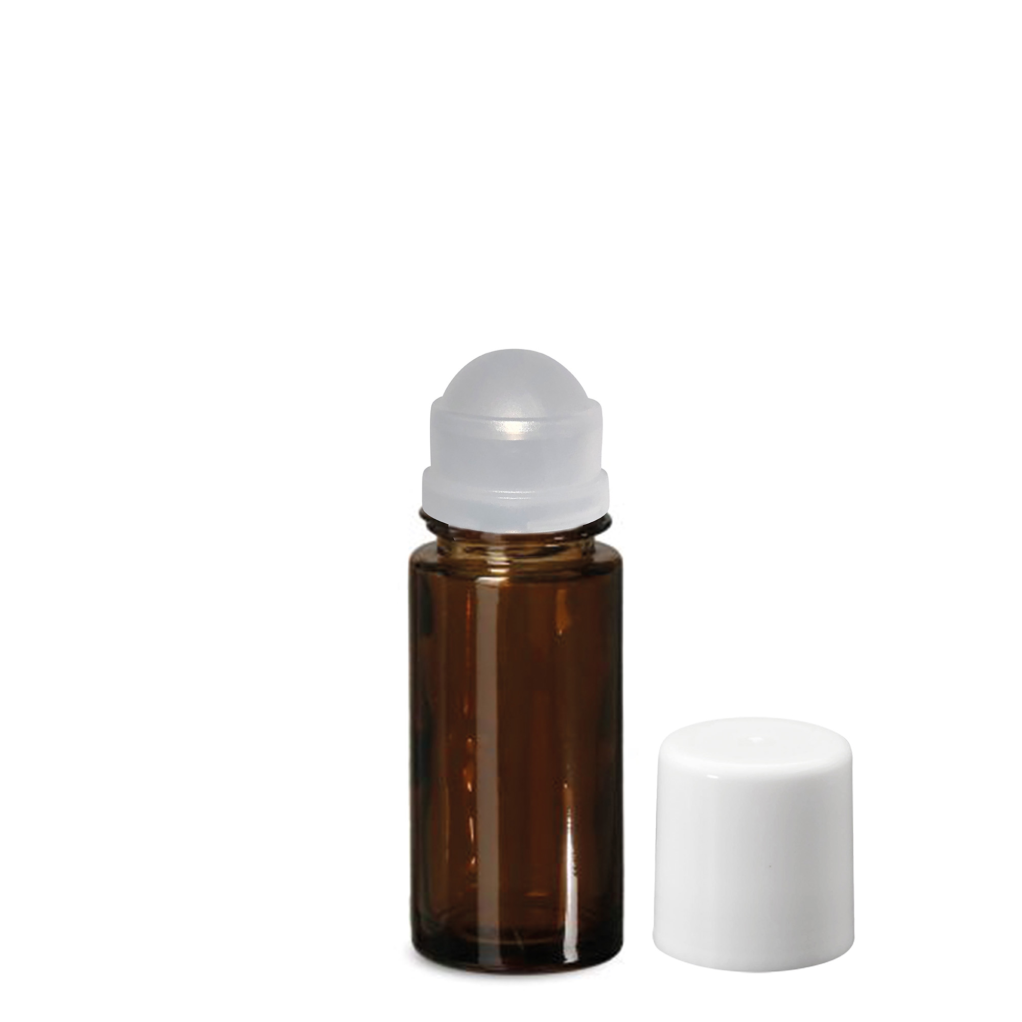 50 ml roll-on bottle, glass, brown, neck: screw cap
