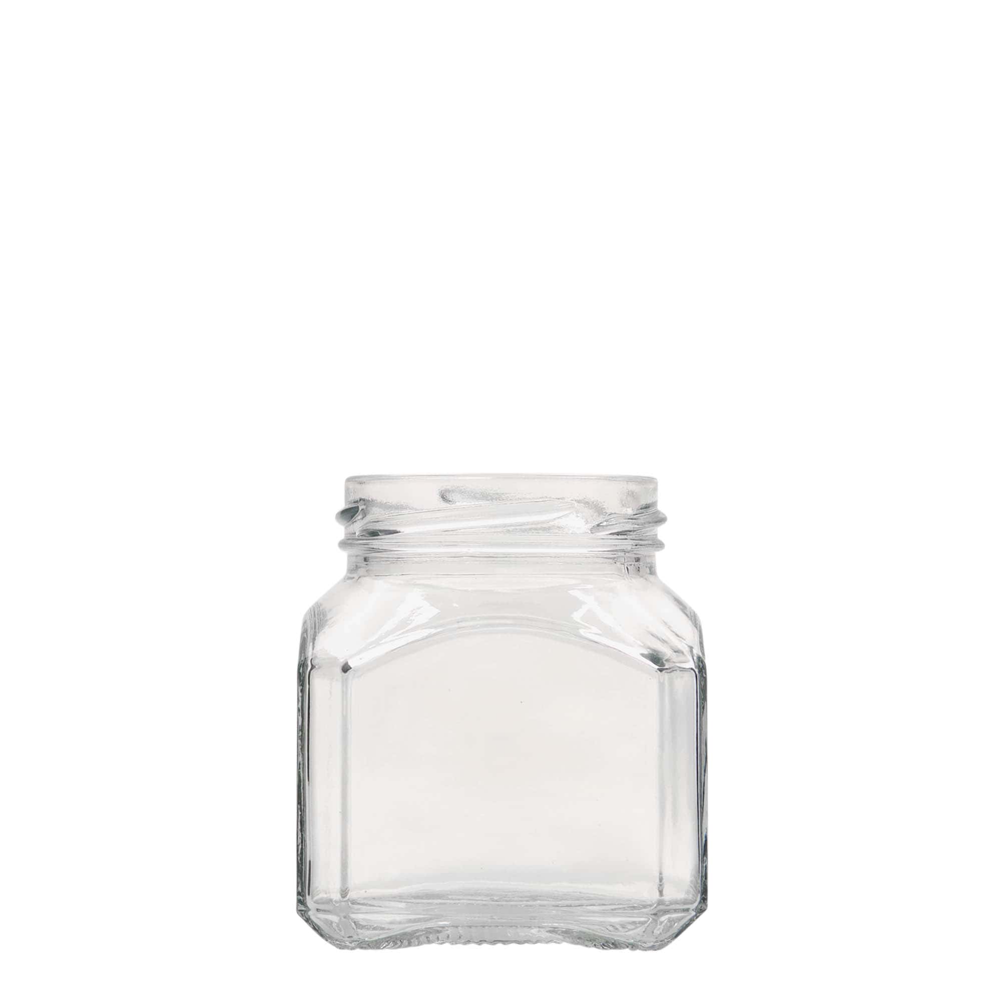 212 ml square glass ‘Milan’, opening: Twist-off (TO 58)