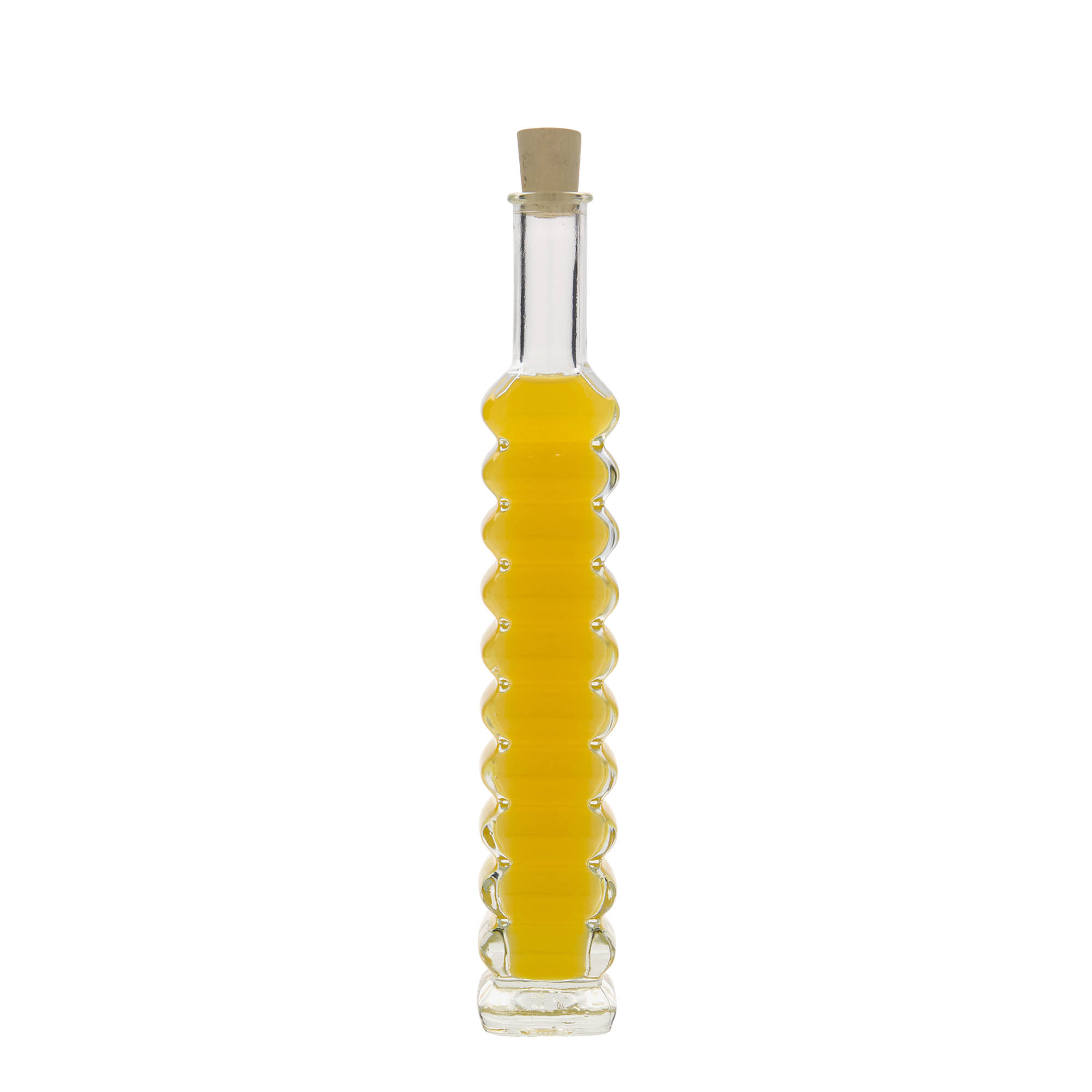 100 ml glass bottle 'Roma', square, opening: cork 100 ml glass bottle 'Roma', square, opening: cork