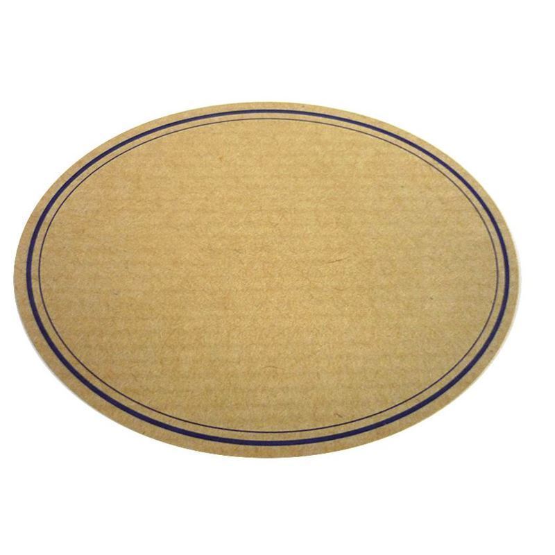 Natural label, oval, paper, blue/brown Natural label, oval, paper, blue/brown