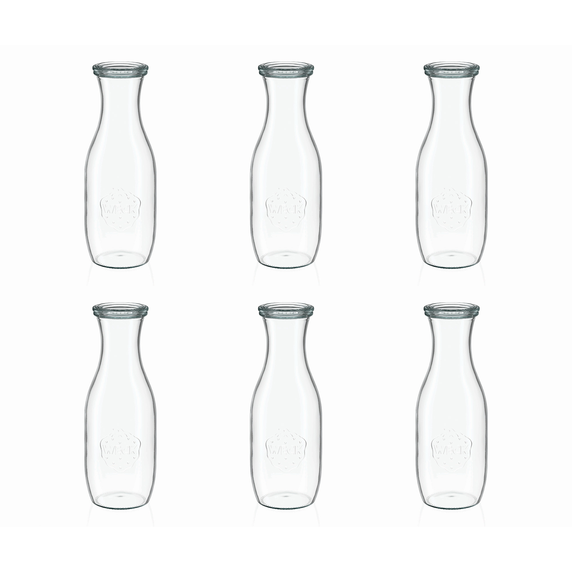 6x 1000 ml WECK juice bottle with glass lid RR 60