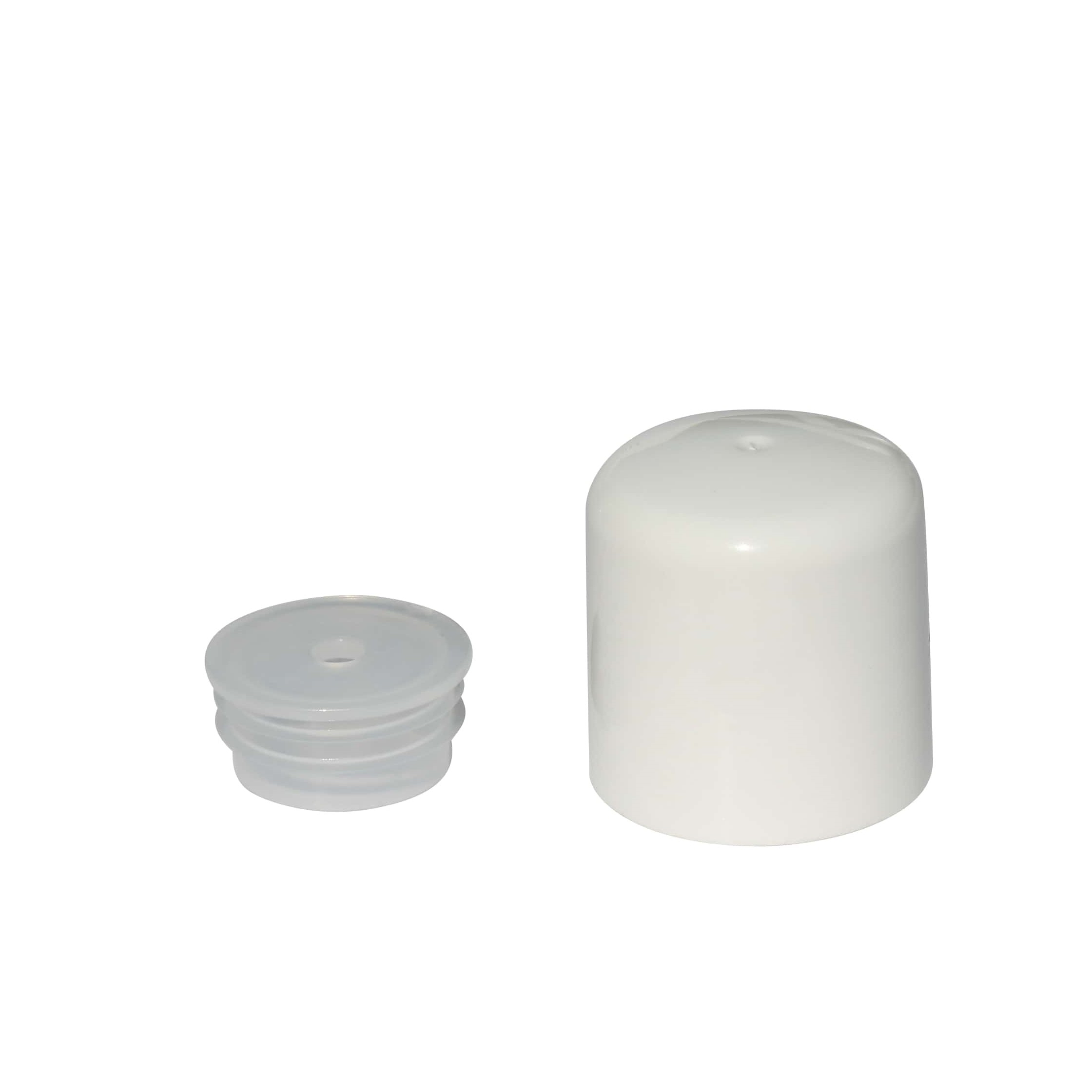 Screw cap with spray insert, PP plastic, white, for opening: GPI 24/410