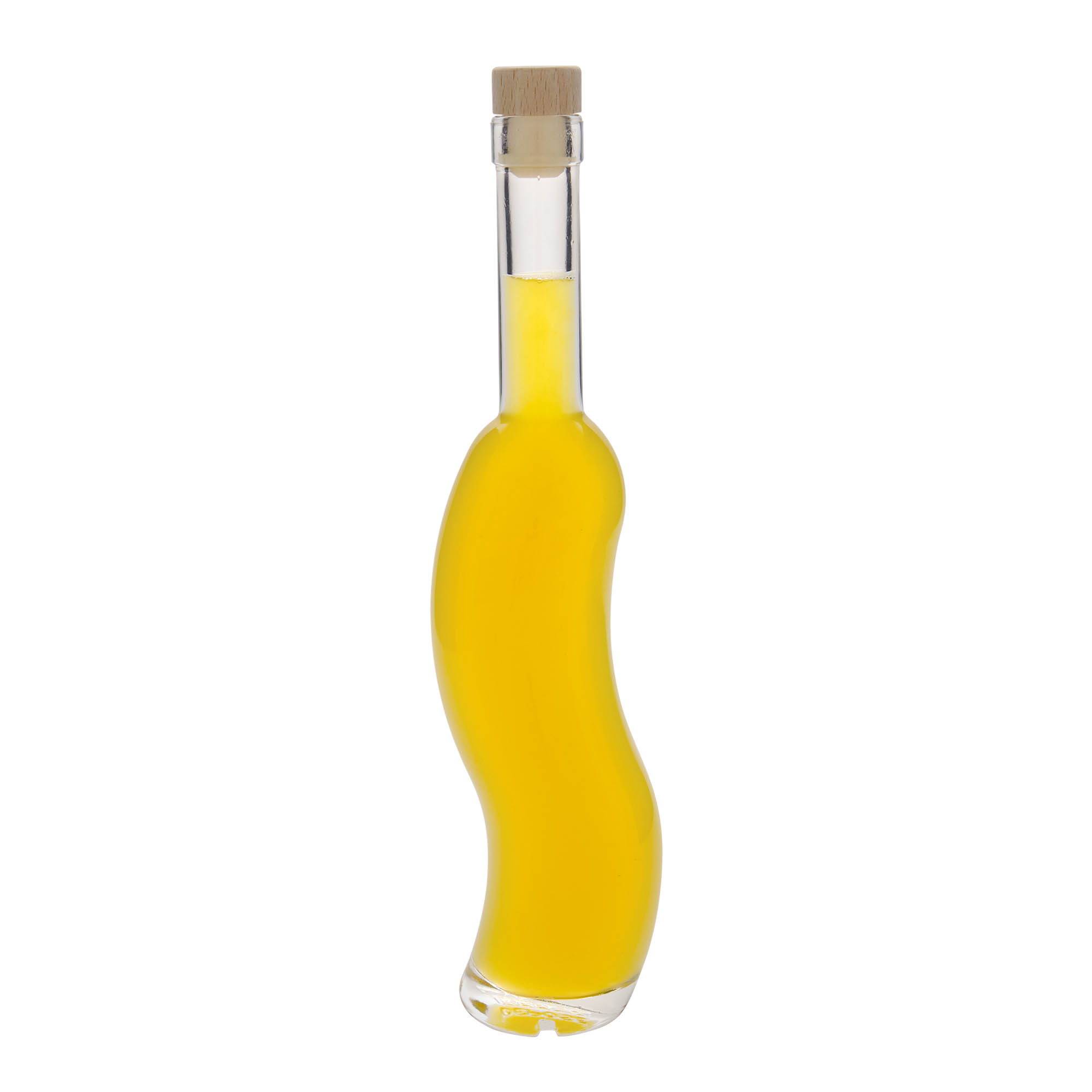 350 ml glass bottle 'La-Ola', semicircular, closure: cork