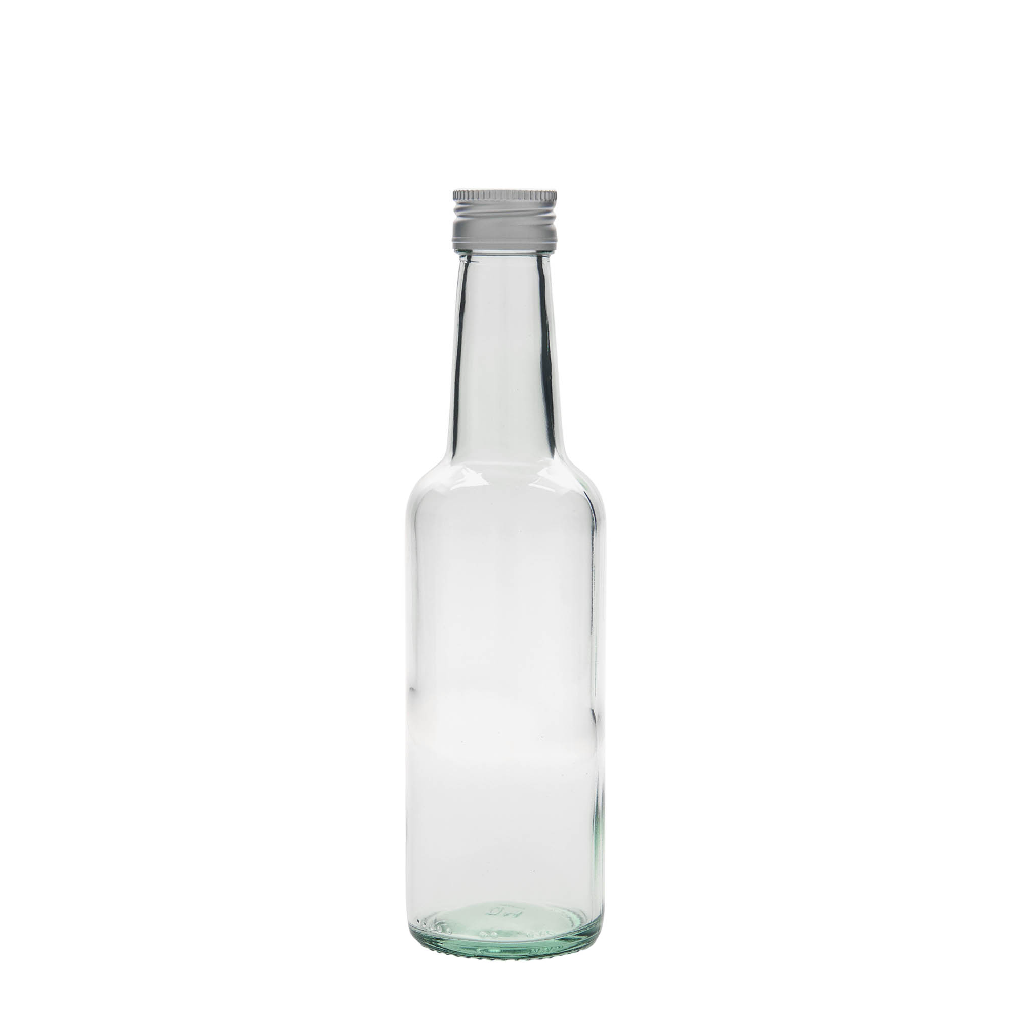 250 ml glass bottle, straight neck, opening: PP 28 250 ml glass bottle, straight neck, opening: PP 28