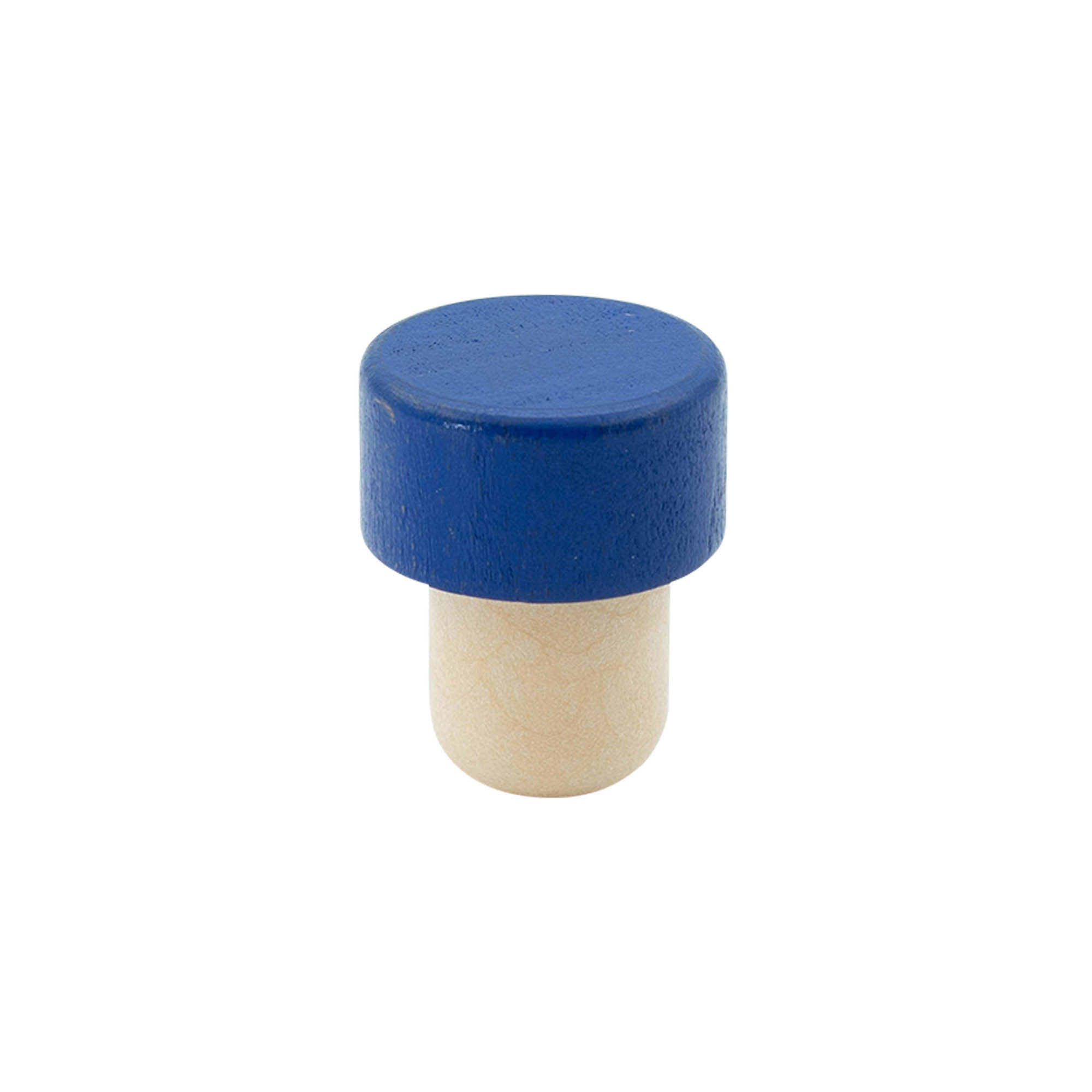 19 mm mushroom cork, wood/plastic, blue, for opening: cork