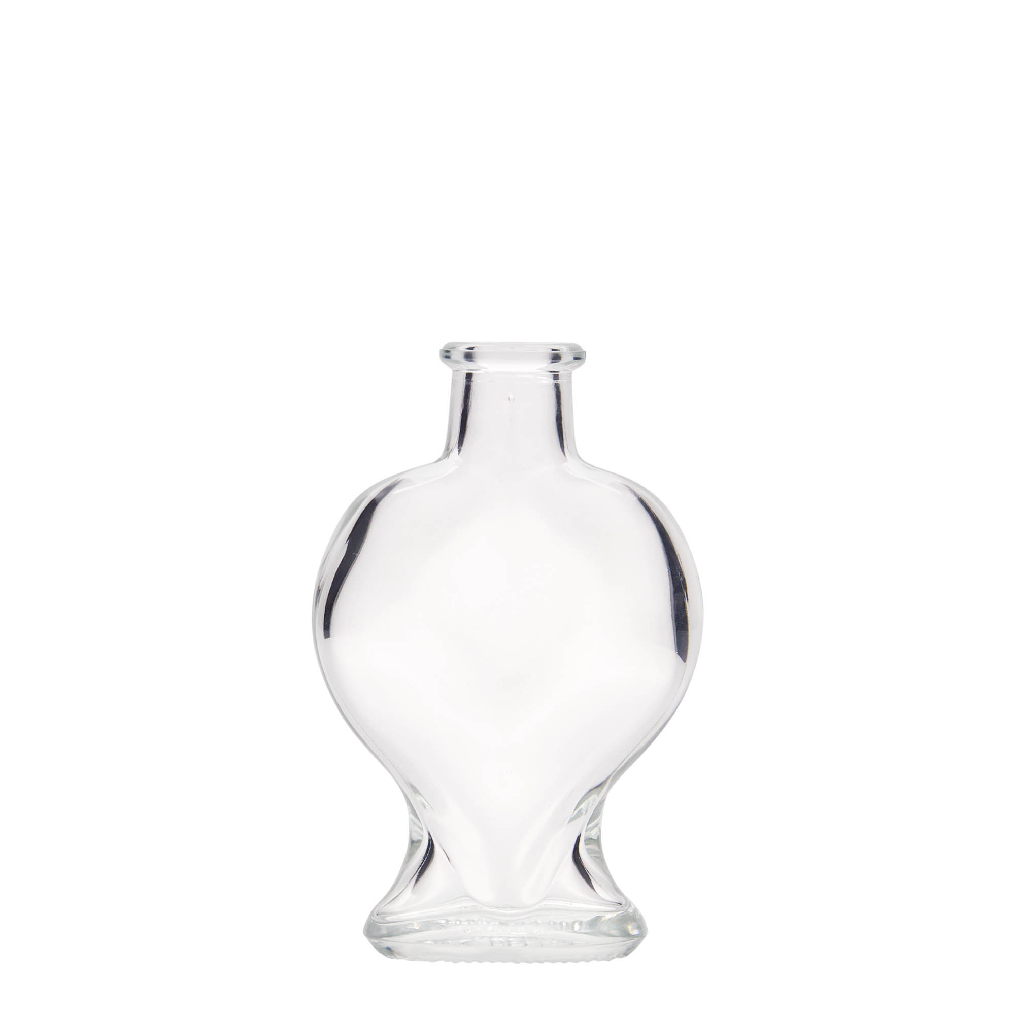 100 ml glass bottle 'Heart', opening: cork 100 ml glass bottle 'Heart', opening: cork