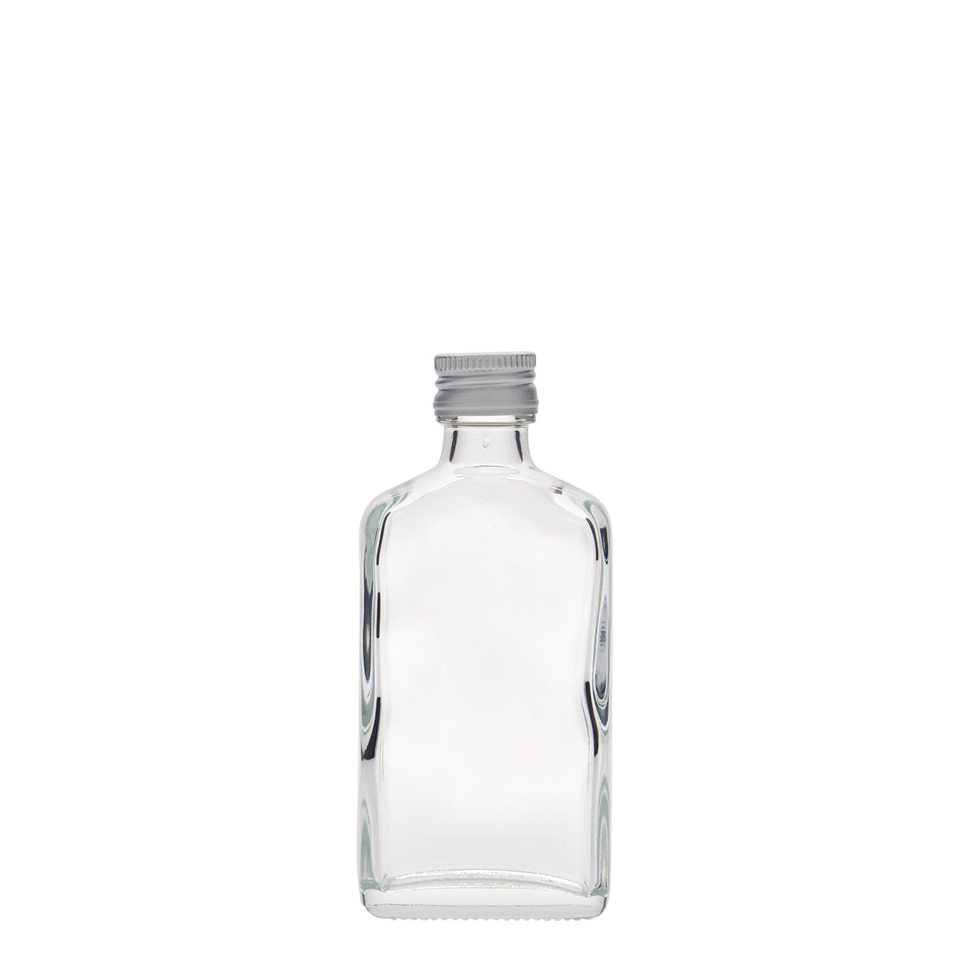 50 ml pocket bottle, rectangular, glass, opening: PP 18