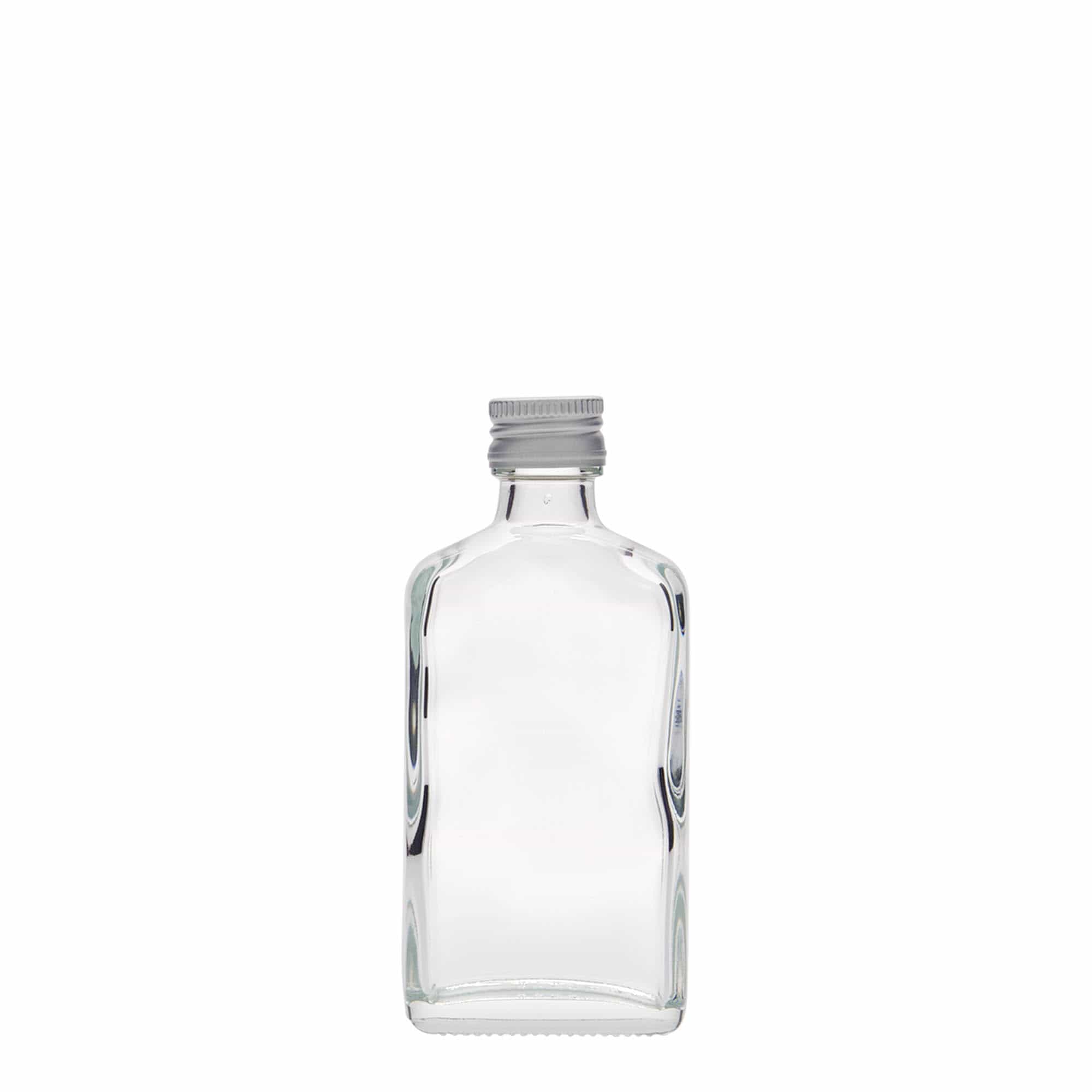 50 ml pocket bottle, rectangular, glass, opening: PP 18