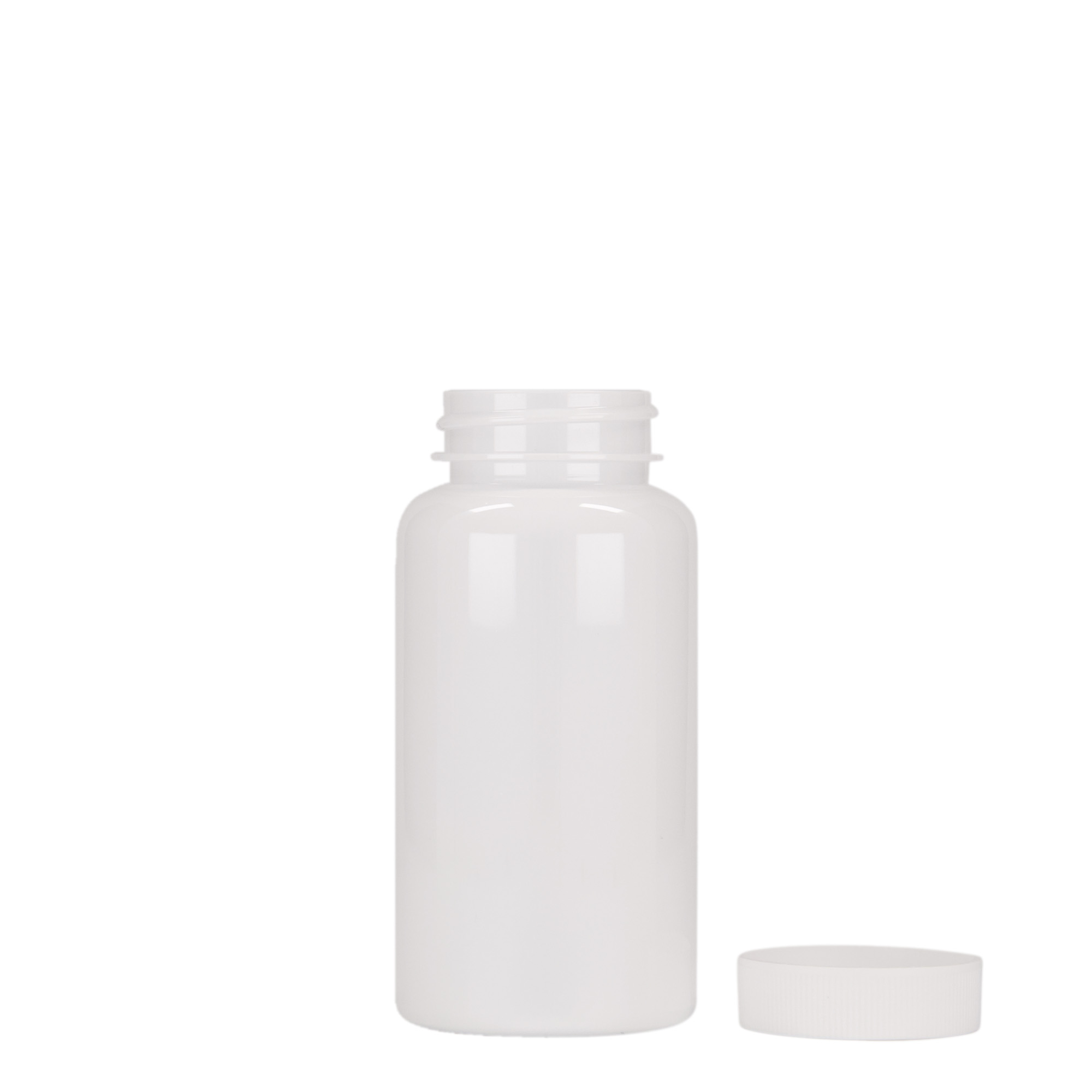 150 ml PET container, plastic, white, opening: 38/400 150 ml PET container, plastic, white, opening: 38/400