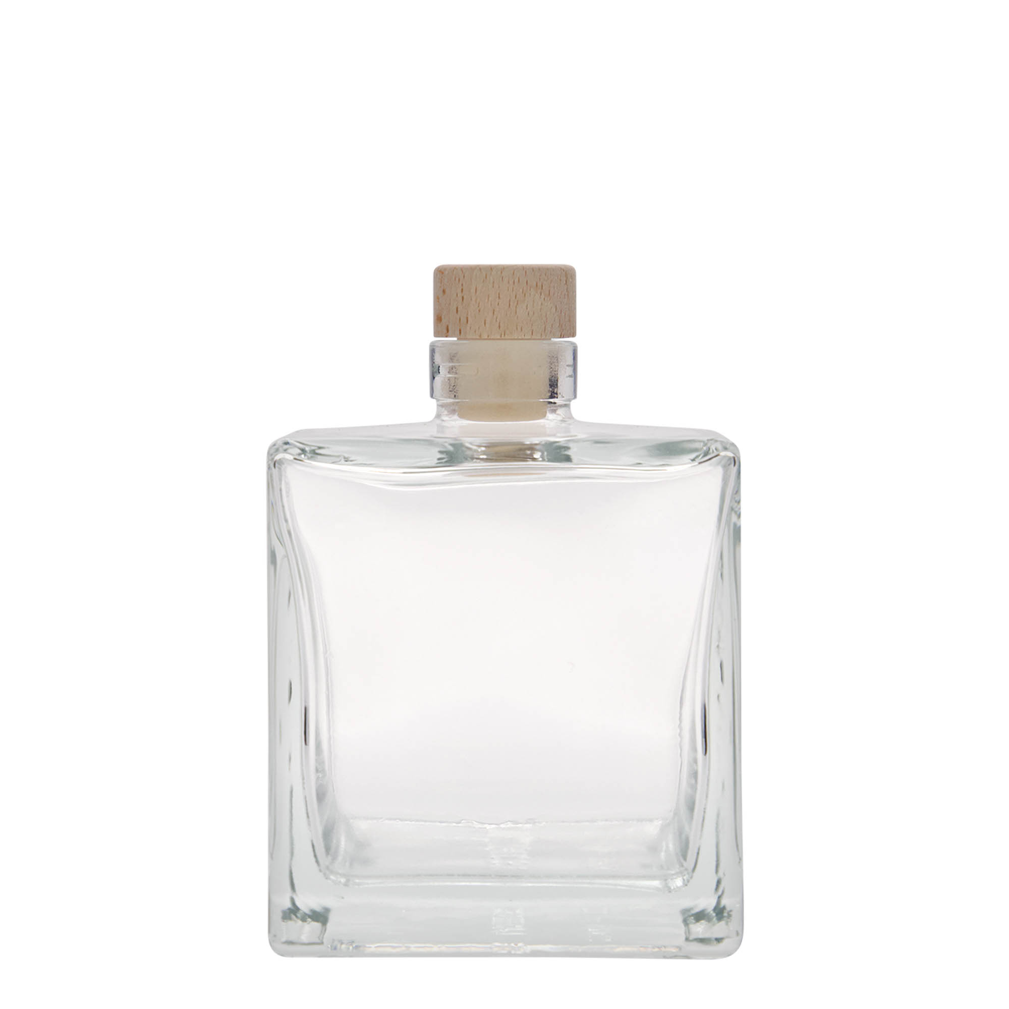 500 ml glass bottle 'Cube', square, opening: cork 500 ml glass bottle 'Cube', square, opening: cork