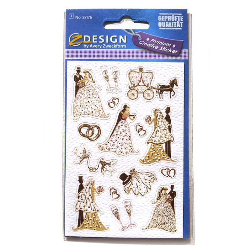 Themed stickers 'Wedding Couple', paper, multicolour Themed stickers 'Wedding Couple', paper, multicolour
