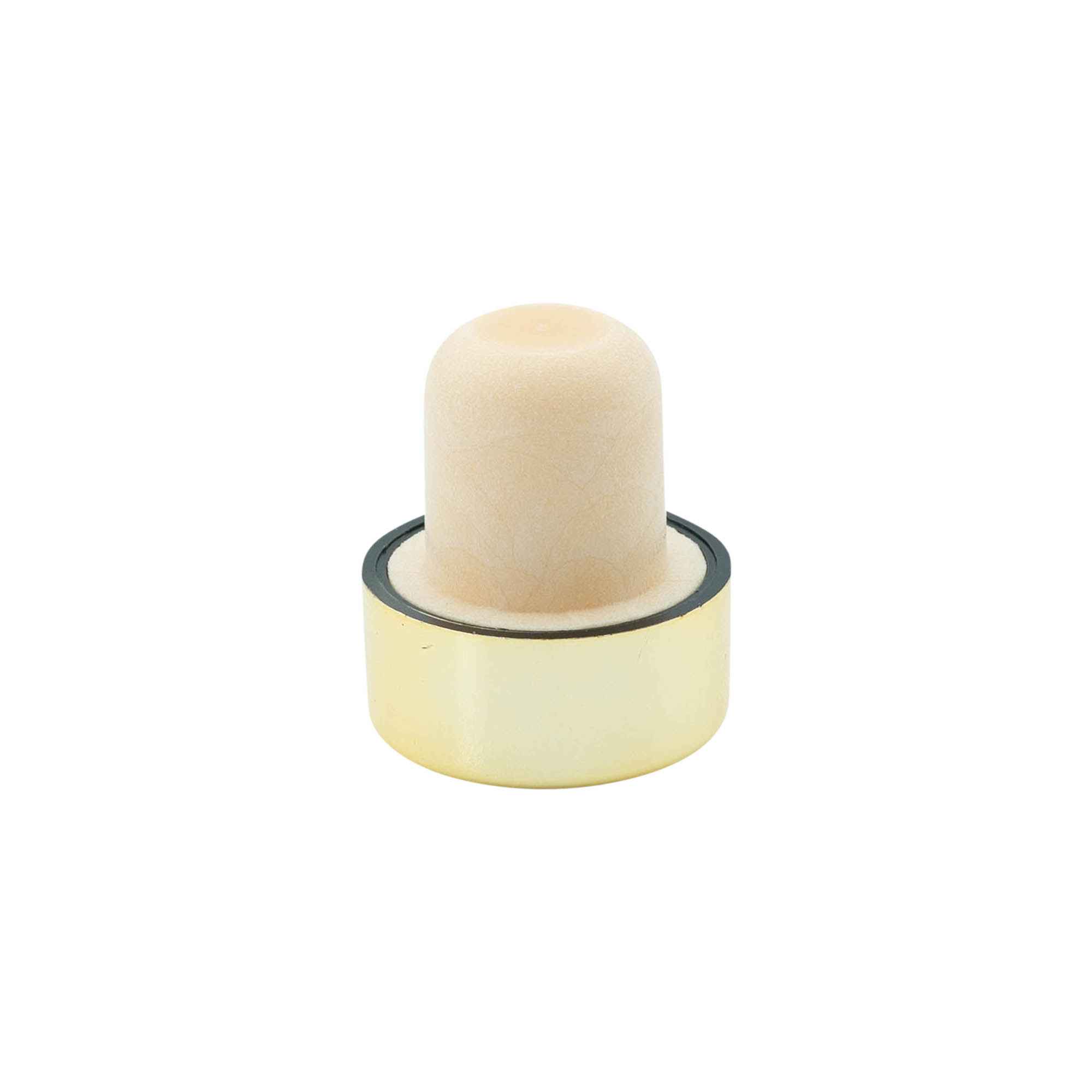 19 mm mushroom cork, plastic, gold, for opening: cork