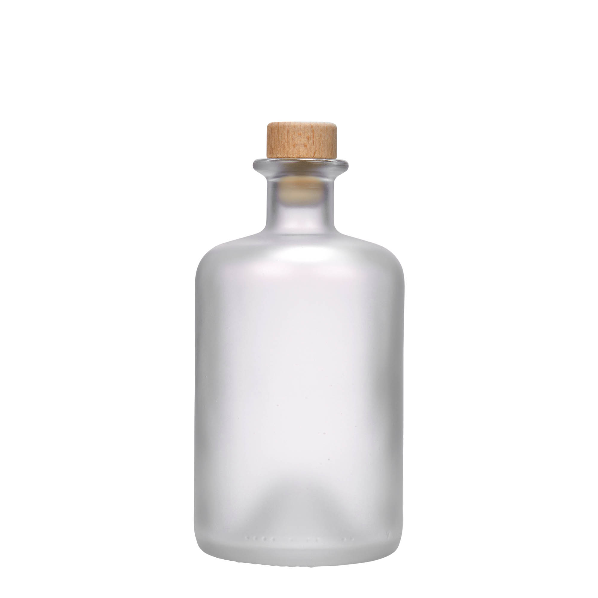 500 ml glass bottle apothecary, frosted, opening: cork