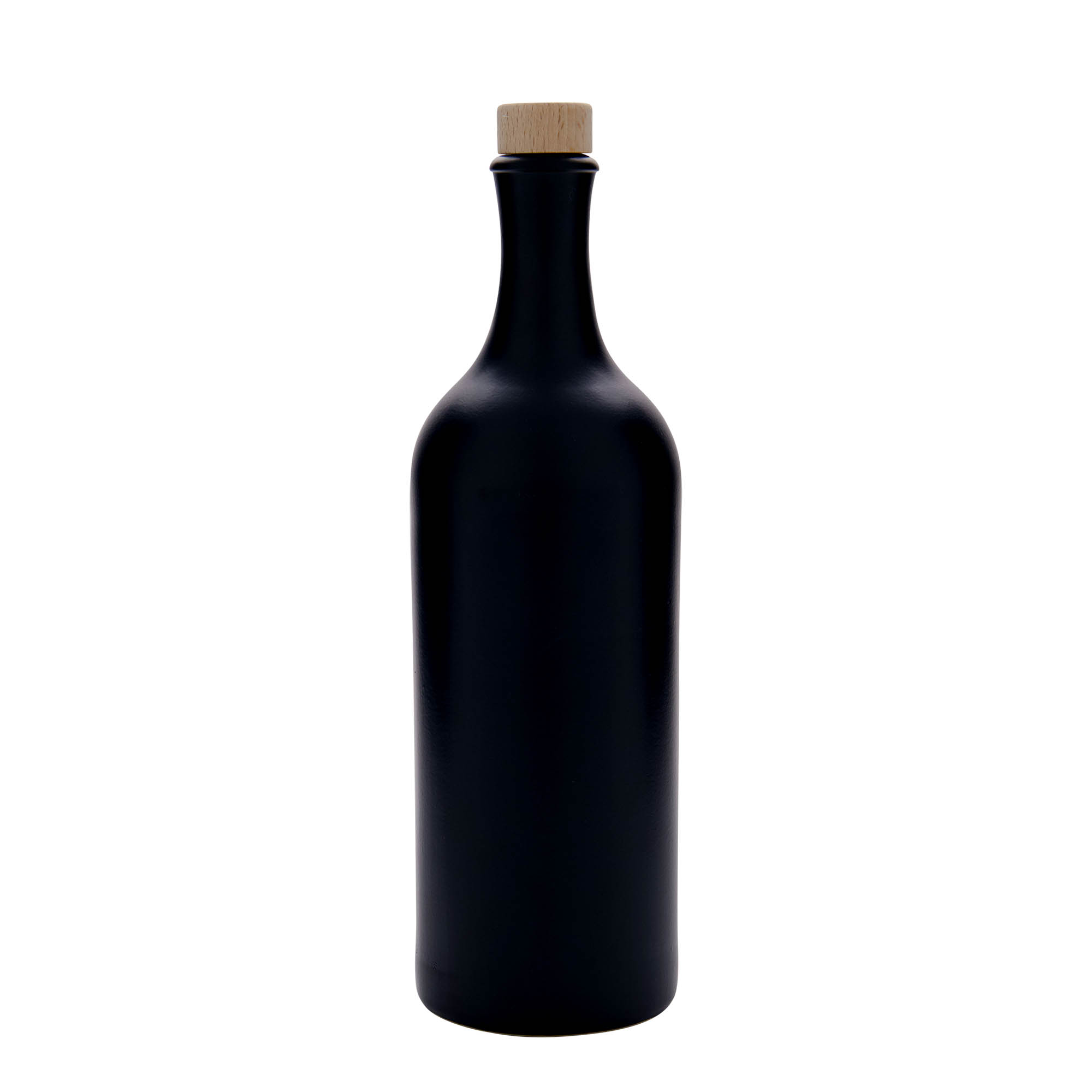 750 ml long-necked earthenware jug, stoneware, black, opening: cork 750 ml long-necked earthenware jug, stoneware, black, opening: cork