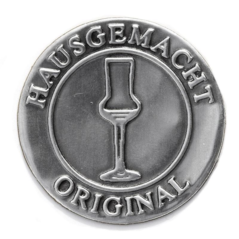 Tin label 'Original Homemade', round, metal, silver