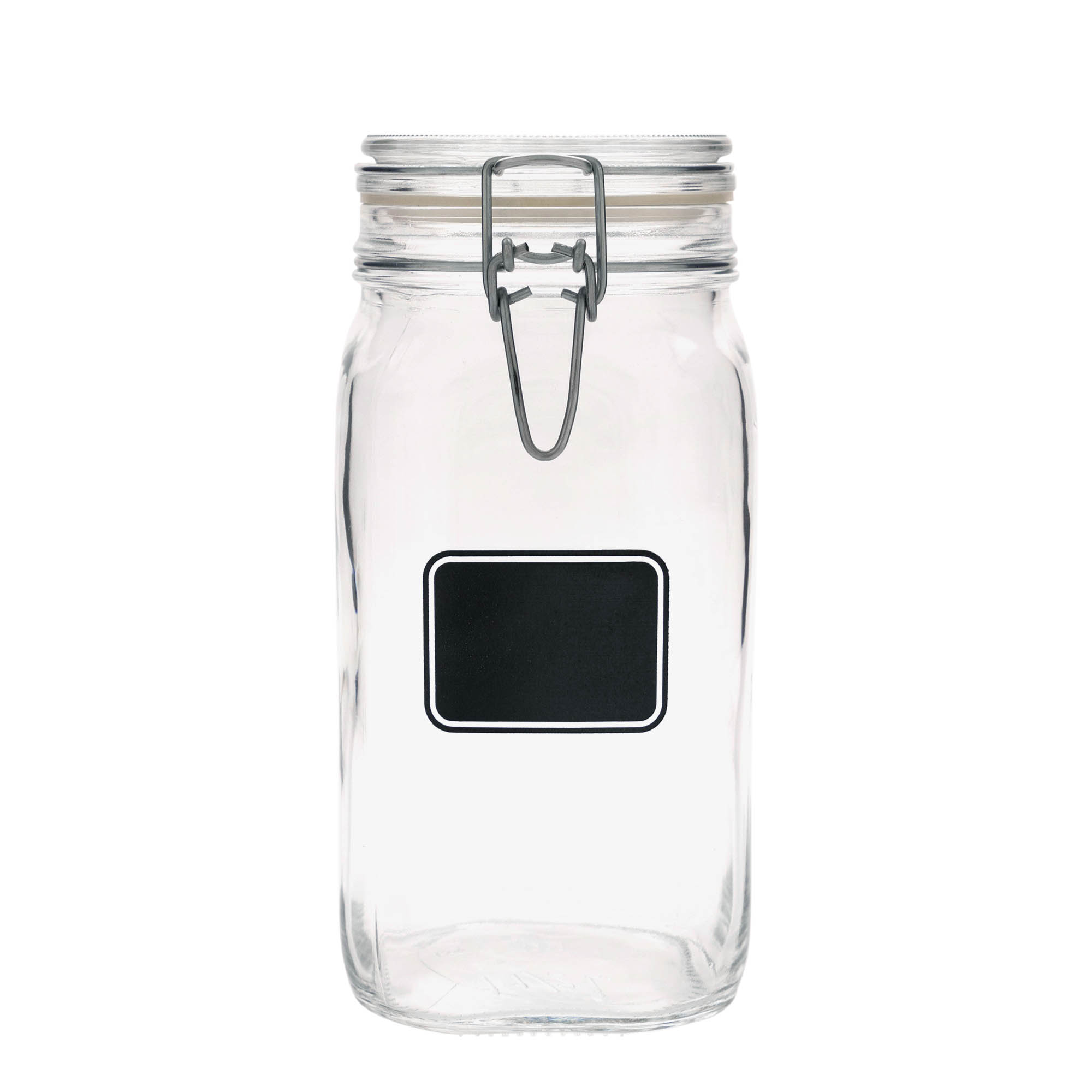1,500 ml wire bail jar 'Fido', motif: label field, square, opening: wire bail closure