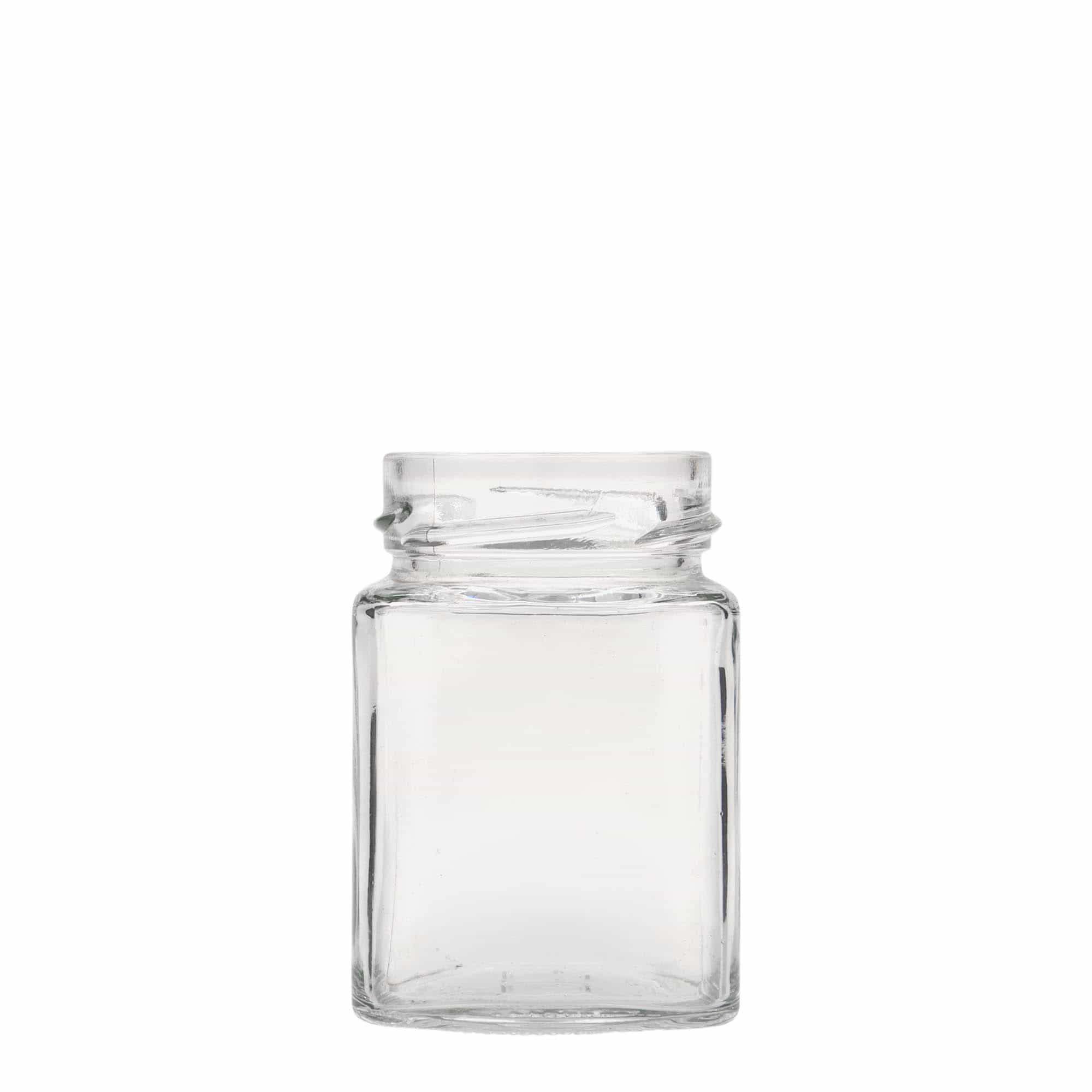 212 ml square jar ‘Funny’, opening: Deep-Twist-off (DTO 58)