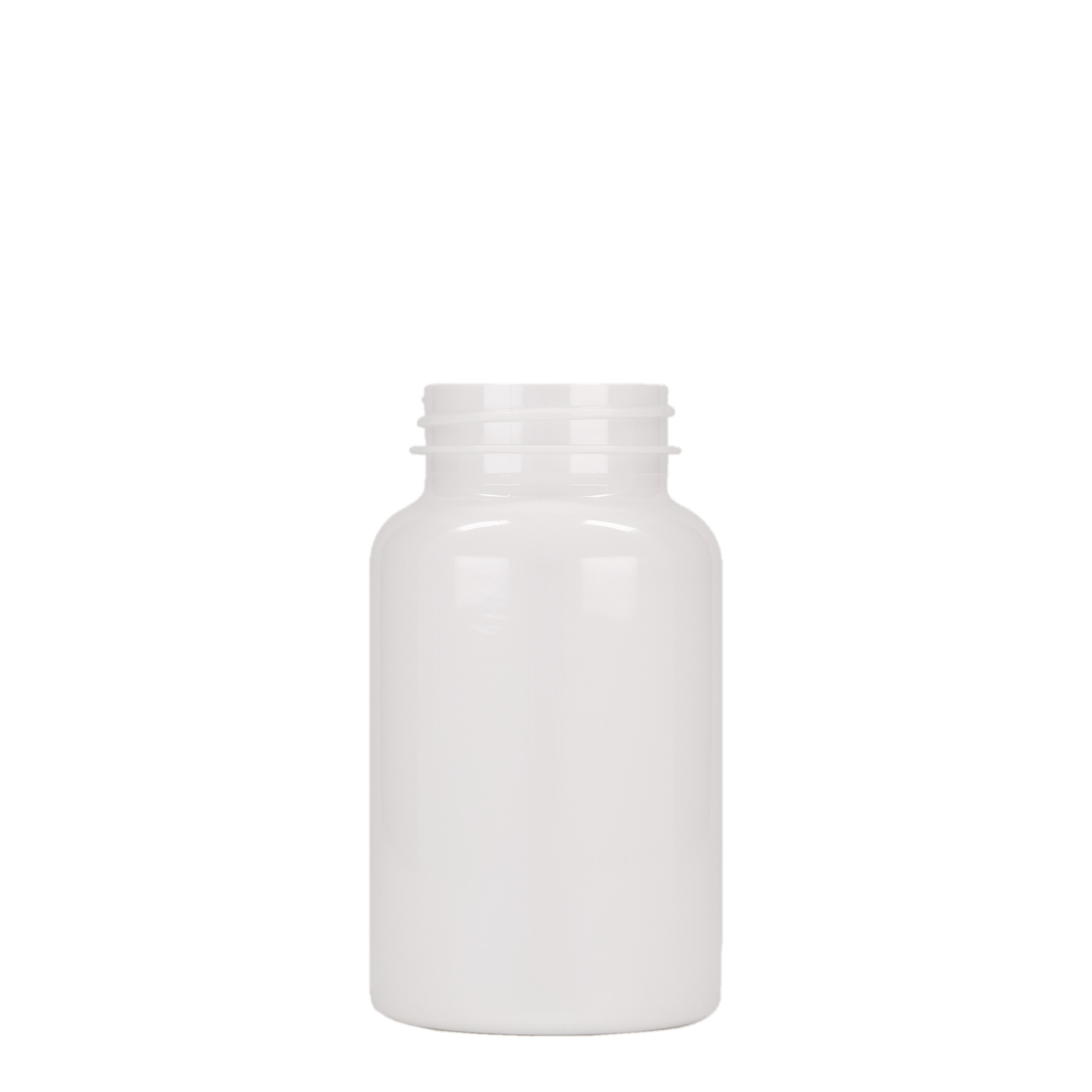 200 ml PET container, plastic, white, opening: 45/400