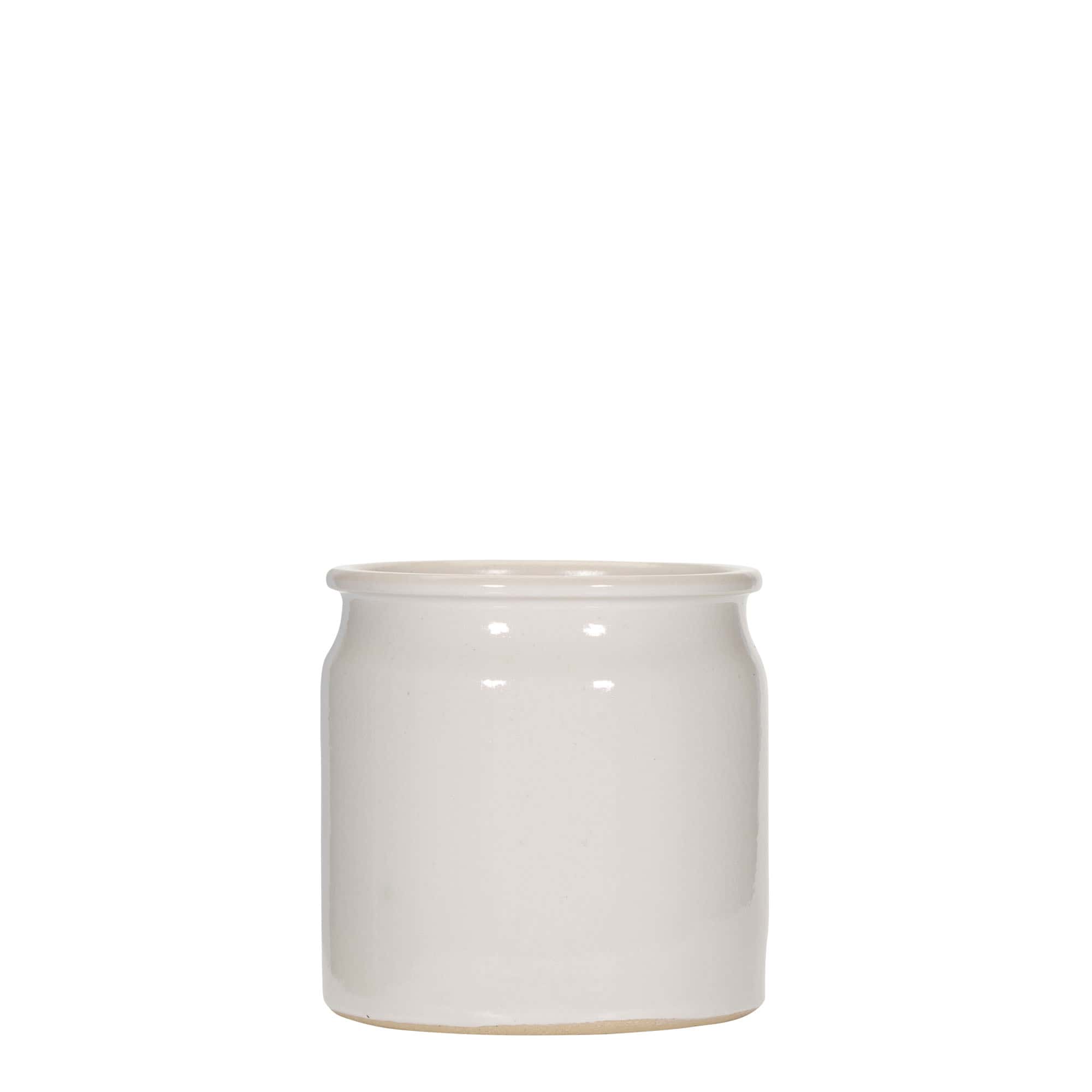 160 ml stoneware pot, ceramic, white, opening: cork