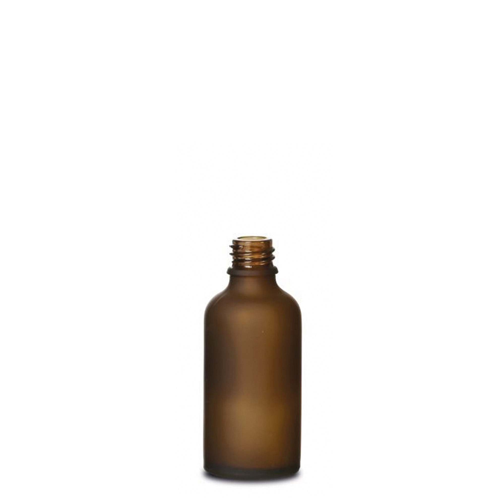 50ml medicine bottle, glass, frosted brown, neck: DIN 18 50ml medicine bottle, glass, frosted brown, neck: DIN 18