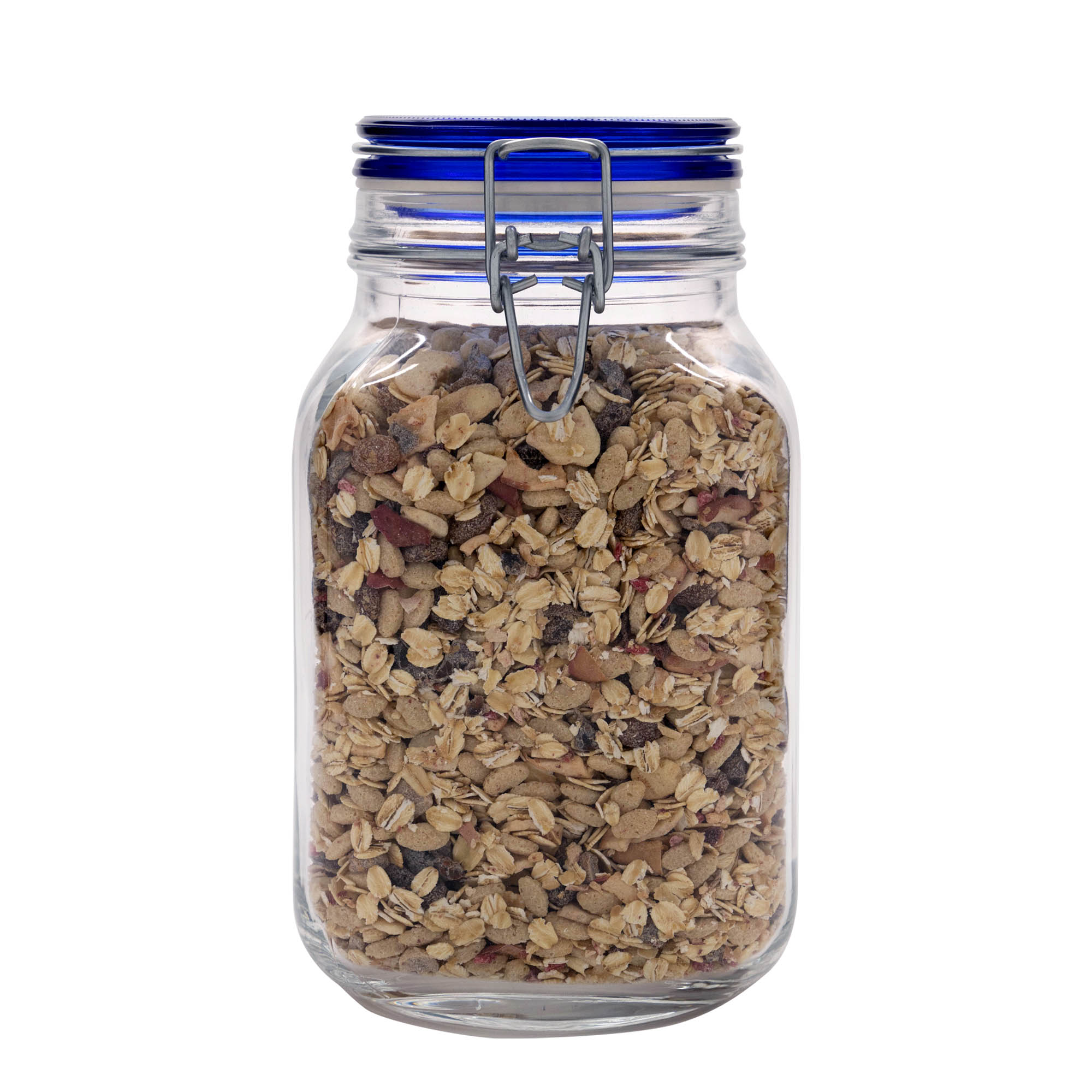 2,000 ml wire bail jar 'Fido' Blue Top, square, opening: wire bail closure