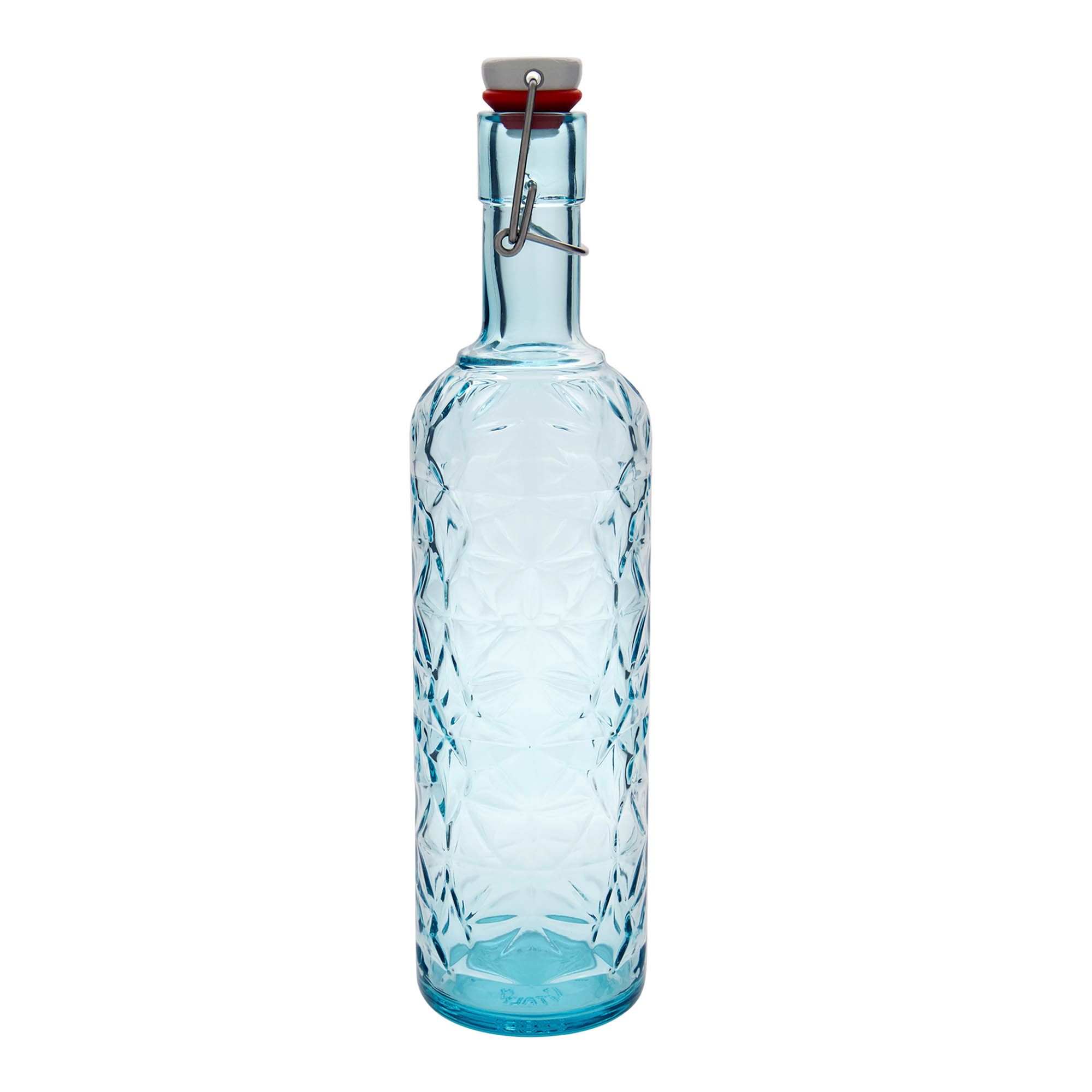 1,000 ml glass bottle 'Oriente', azure blue, opening: swing top closure 1,000 ml glass bottle 'Oriente', azure blue, opening: swing top closure