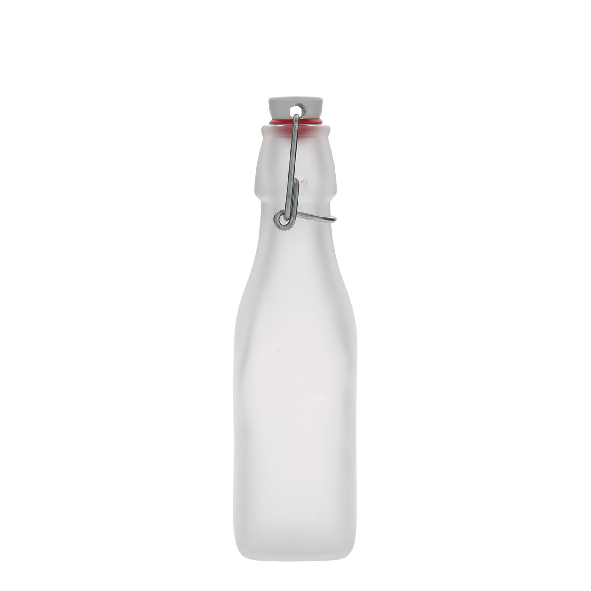 250 ml glass bottle 'Swing, square, white, opening: swing top closure