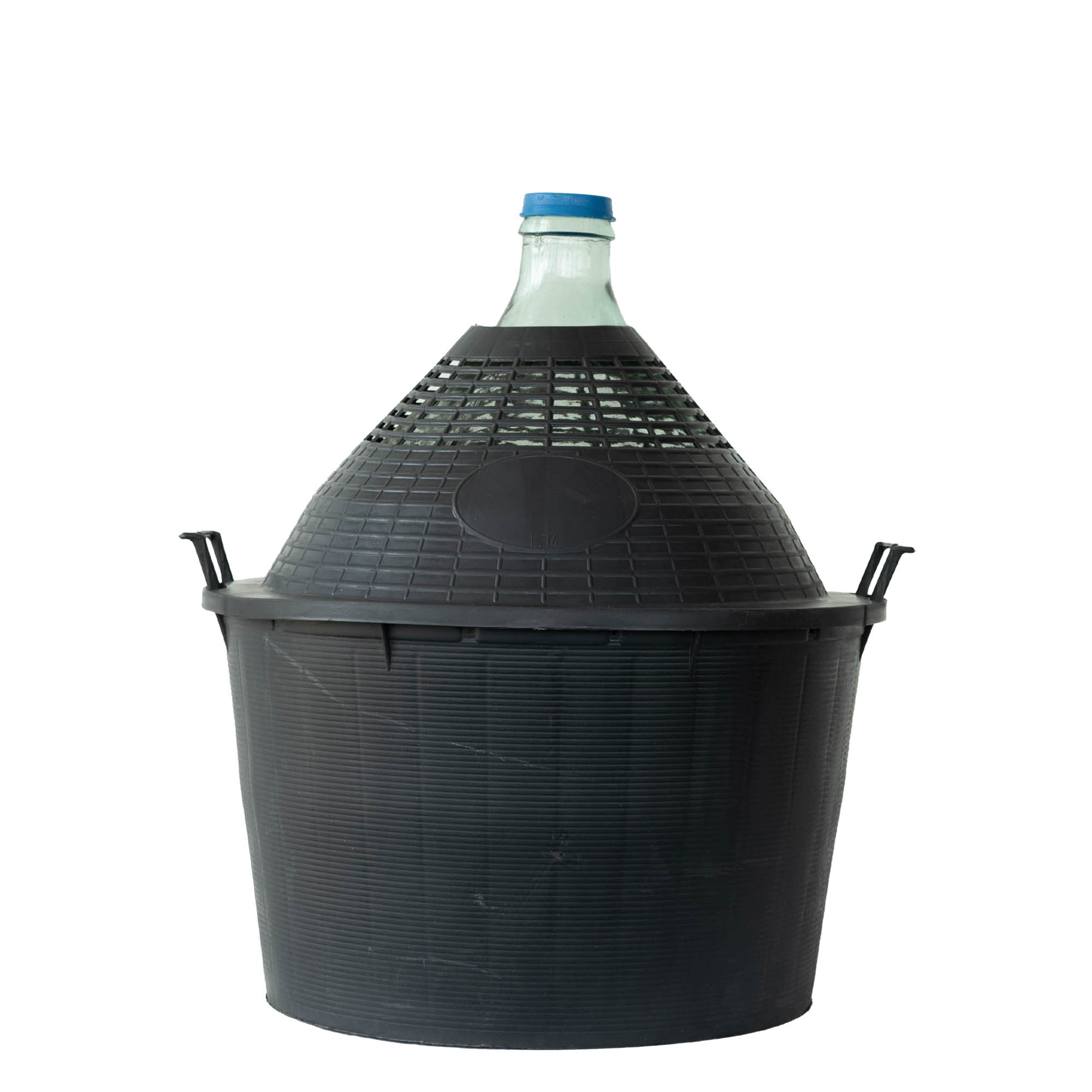 34 l balloon bottle with narrow neck, glass, opening: slip lid