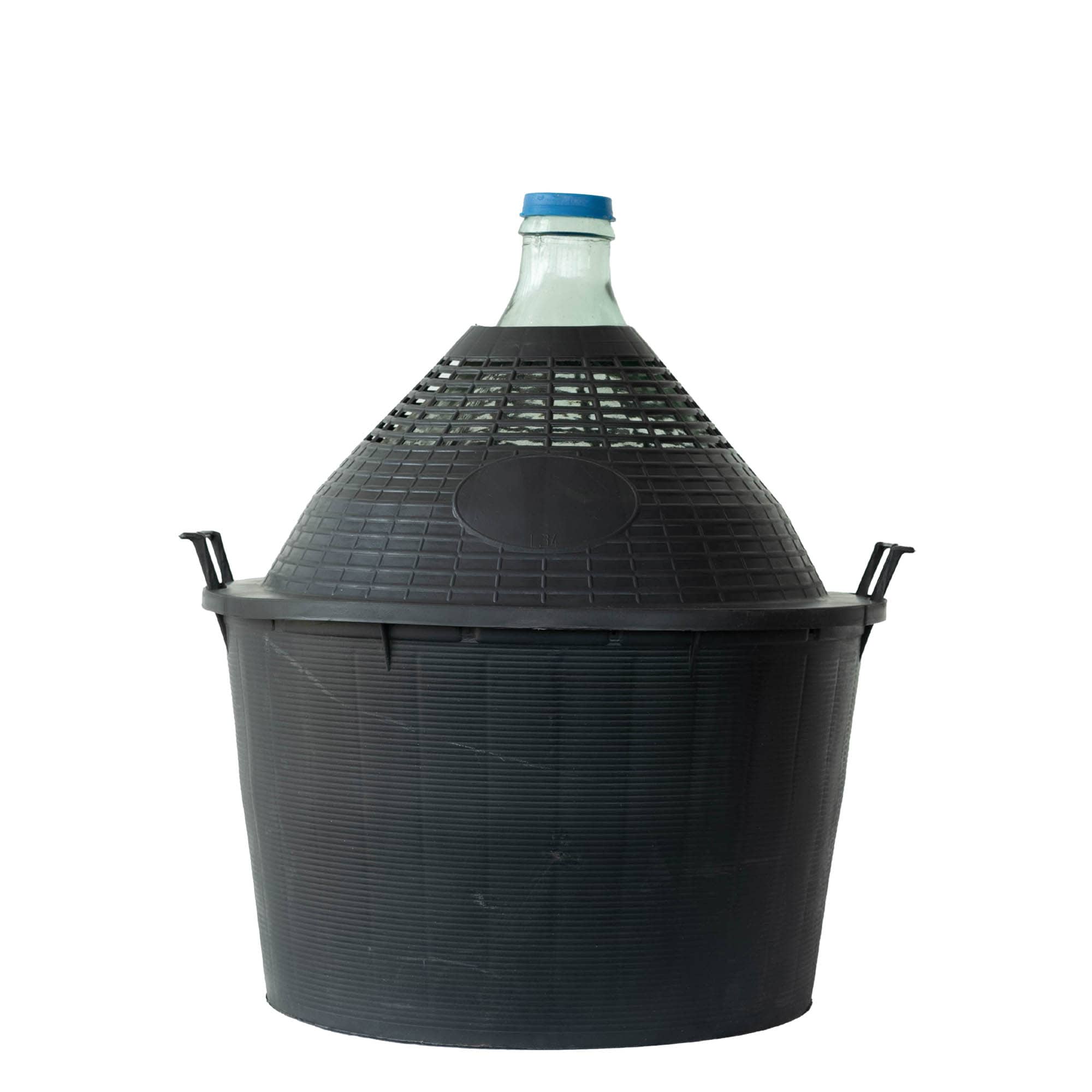 34 l balloon bottle with narrow neck, glass, opening: slip lid